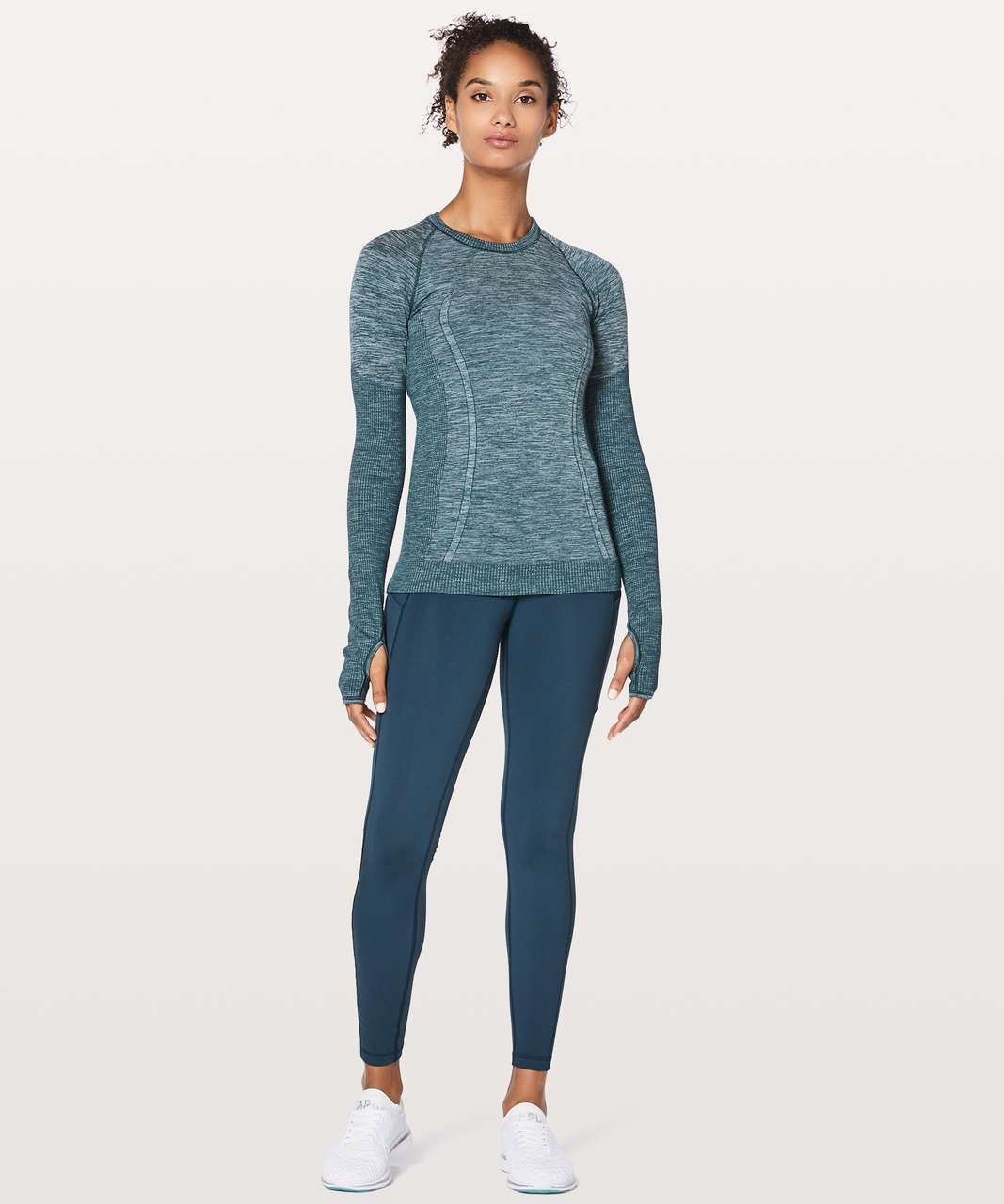 Lululemon Swiftly Wool Pullover - Submarine / White - lulu fanatics