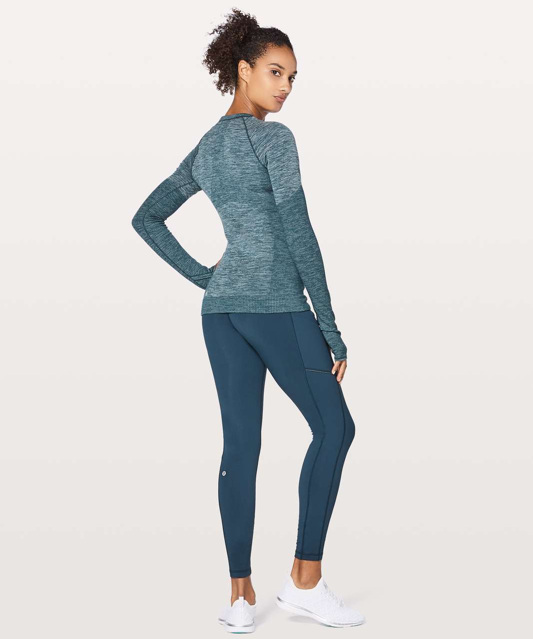 Lululemon Swiftly Wool Pullover - Submarine / White - lulu fanatics