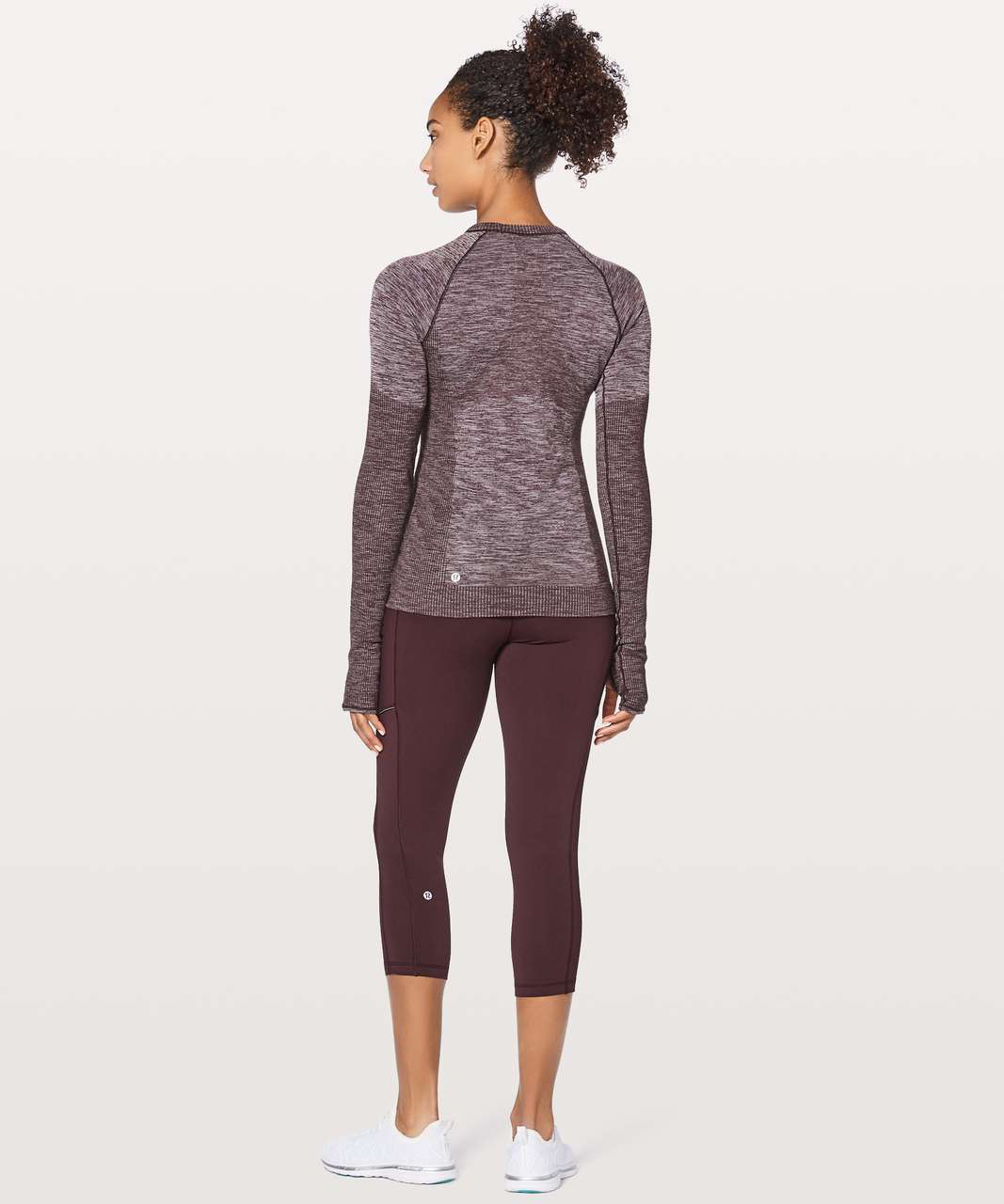 Lululemon Swiftly Wool Pullover - Black Cherry / White