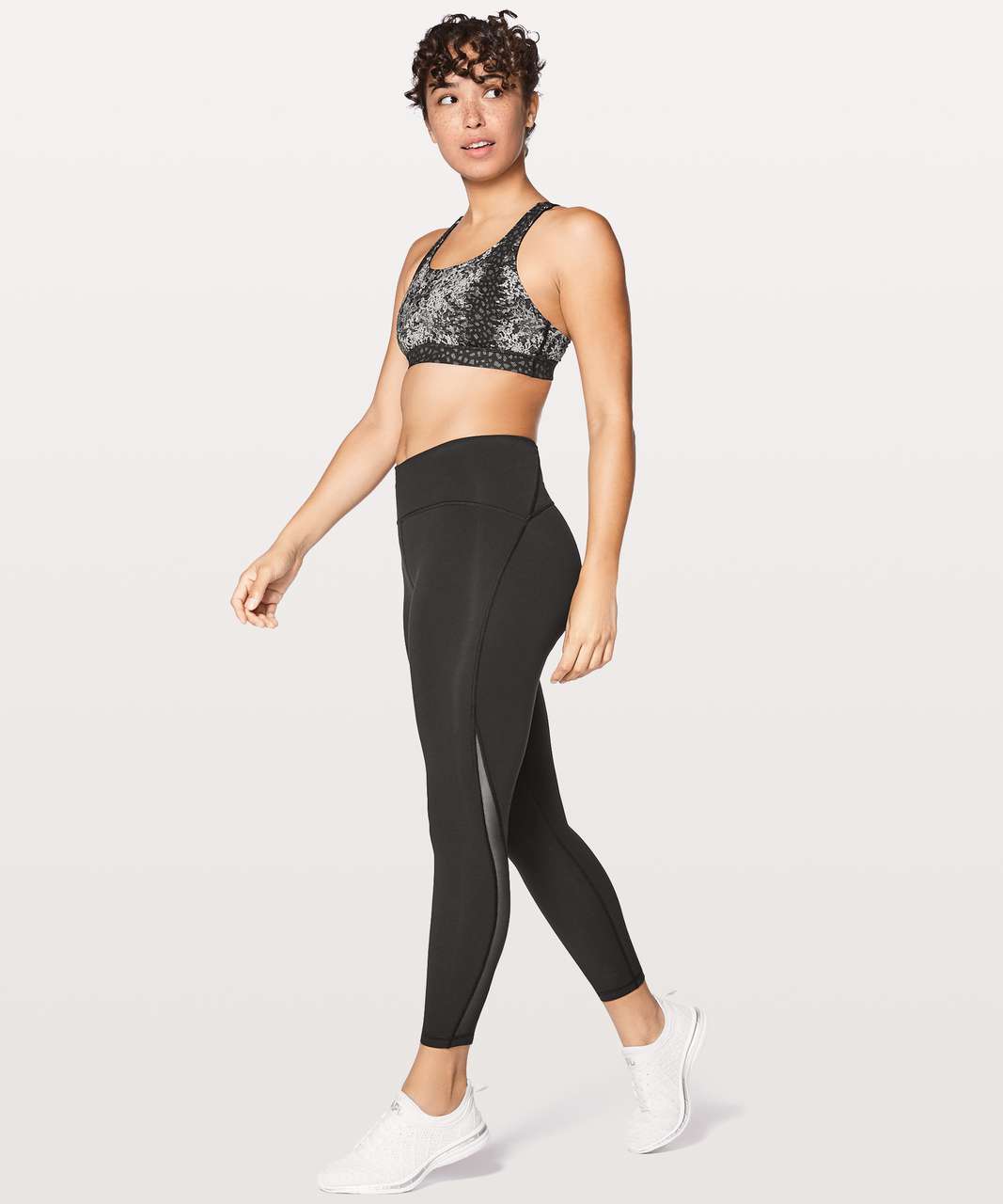 Lululemon Energy Bra - Overlace Energy Bra Ice Grey Black