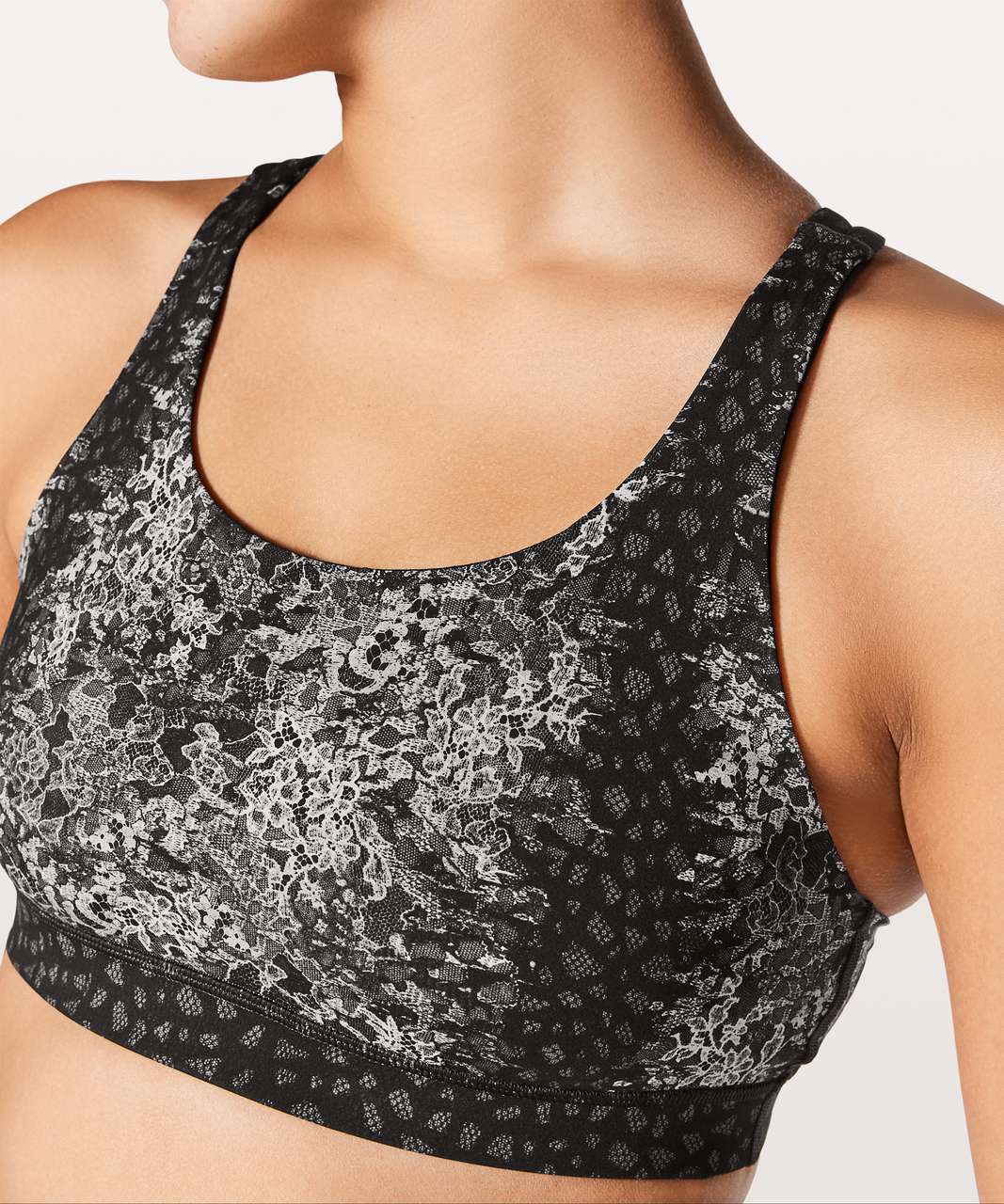 Lululemon Energy Bra - Overlace Energy Bra Ice Grey Black