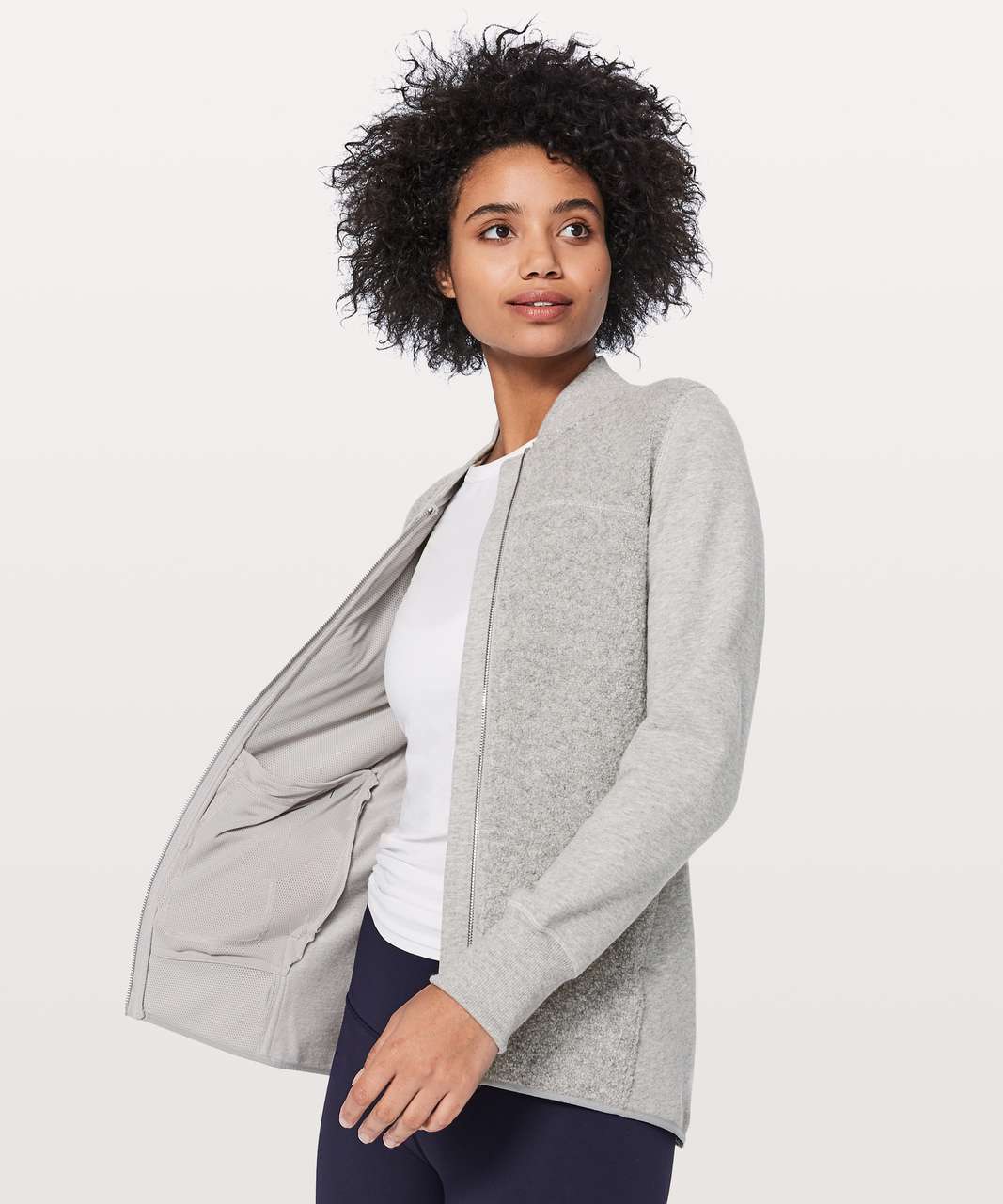 Lululemon Stand Out Sherpa Jacket - Heathered Core Light Grey / Silver Drop