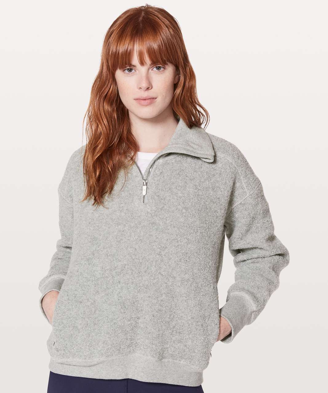 Lululemon Stand Out Sherpa 1/2 Zip - Heathered Core Light Grey