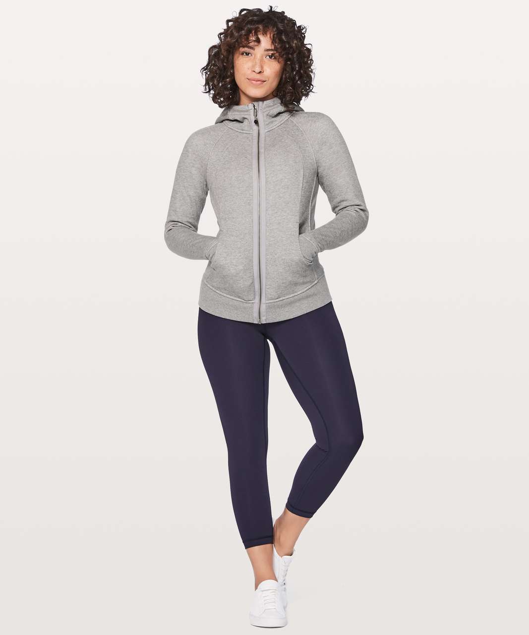 Lululemon Light As Warmth Scuba - Heathered Medium Grey / White