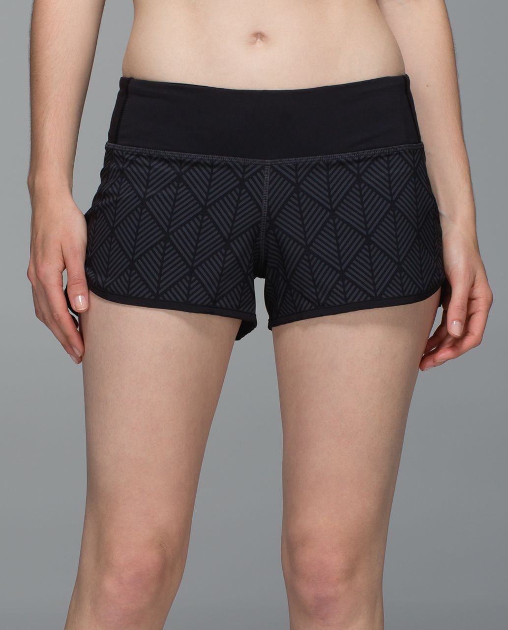 lululemon athletica, Shorts, Lululemon Run Times Short 4way Stretch  Pretty Palm Black Angel Wing 4