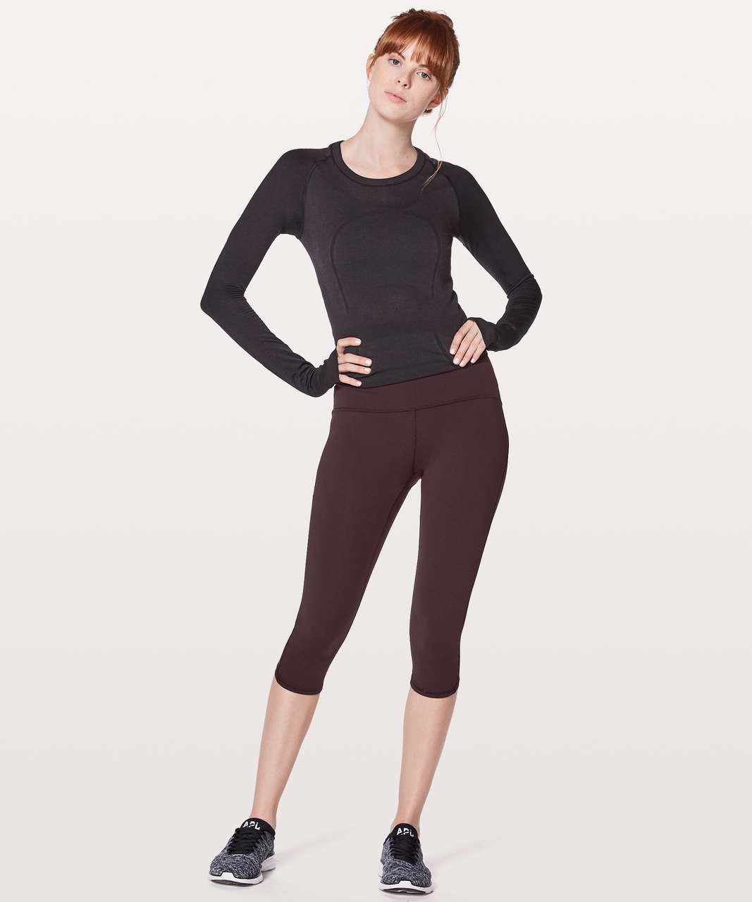 Lululemon Women Solid Black Train Times Crop 17” Leggings Luxtreme