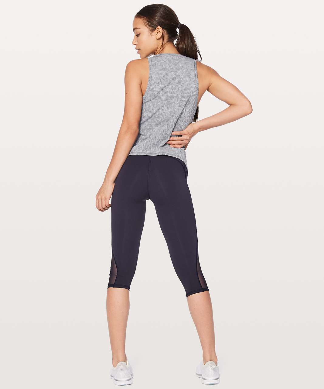 Lululemon Squad Goals Tank - Sheer Luon Pebble Jacquard V2 Arctic Grey Ice Grey