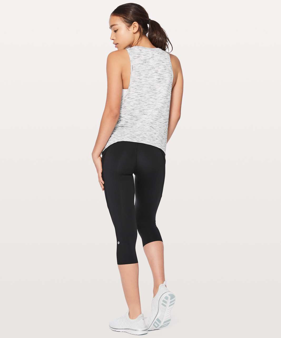 Lululemon Squad Goals Tank - Tiger Space Dye Black White