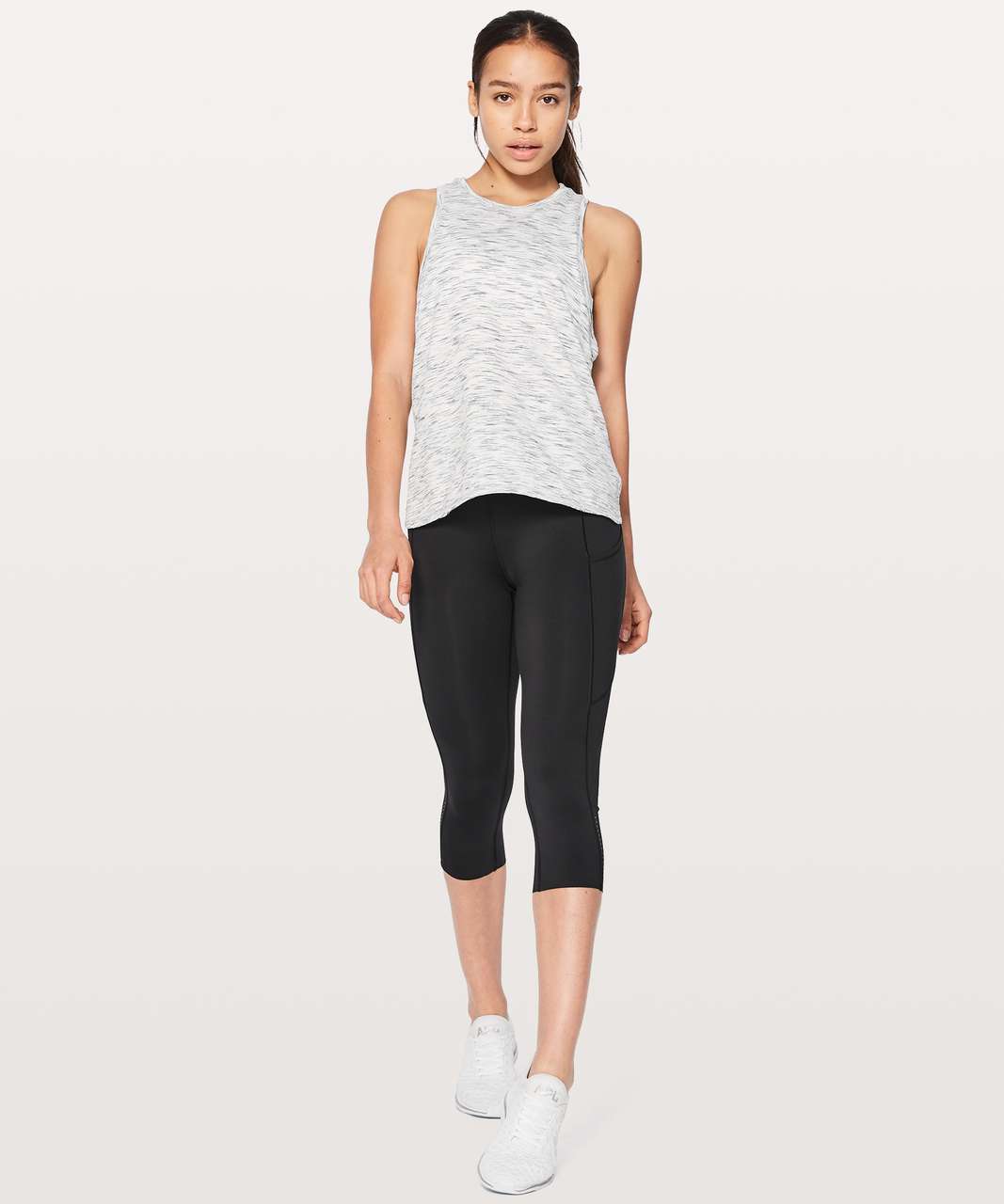 Lululemon Squad Goals Tank - Tiger Space Dye Black White