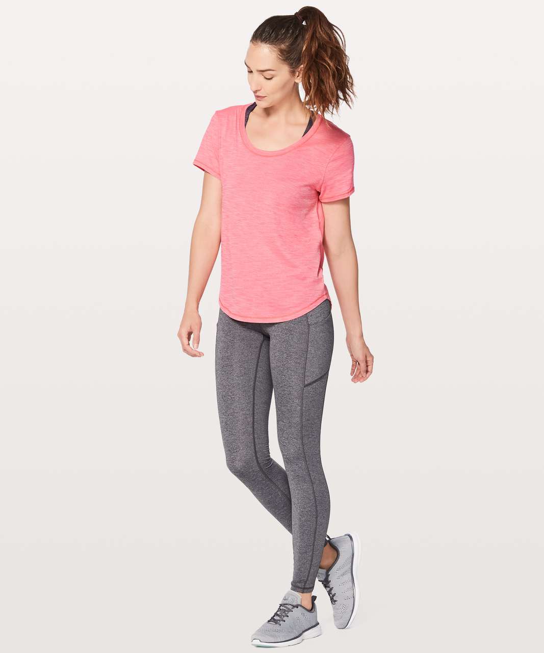 Lululemon Meant To Move Tee - Heathered Flash Light Tone