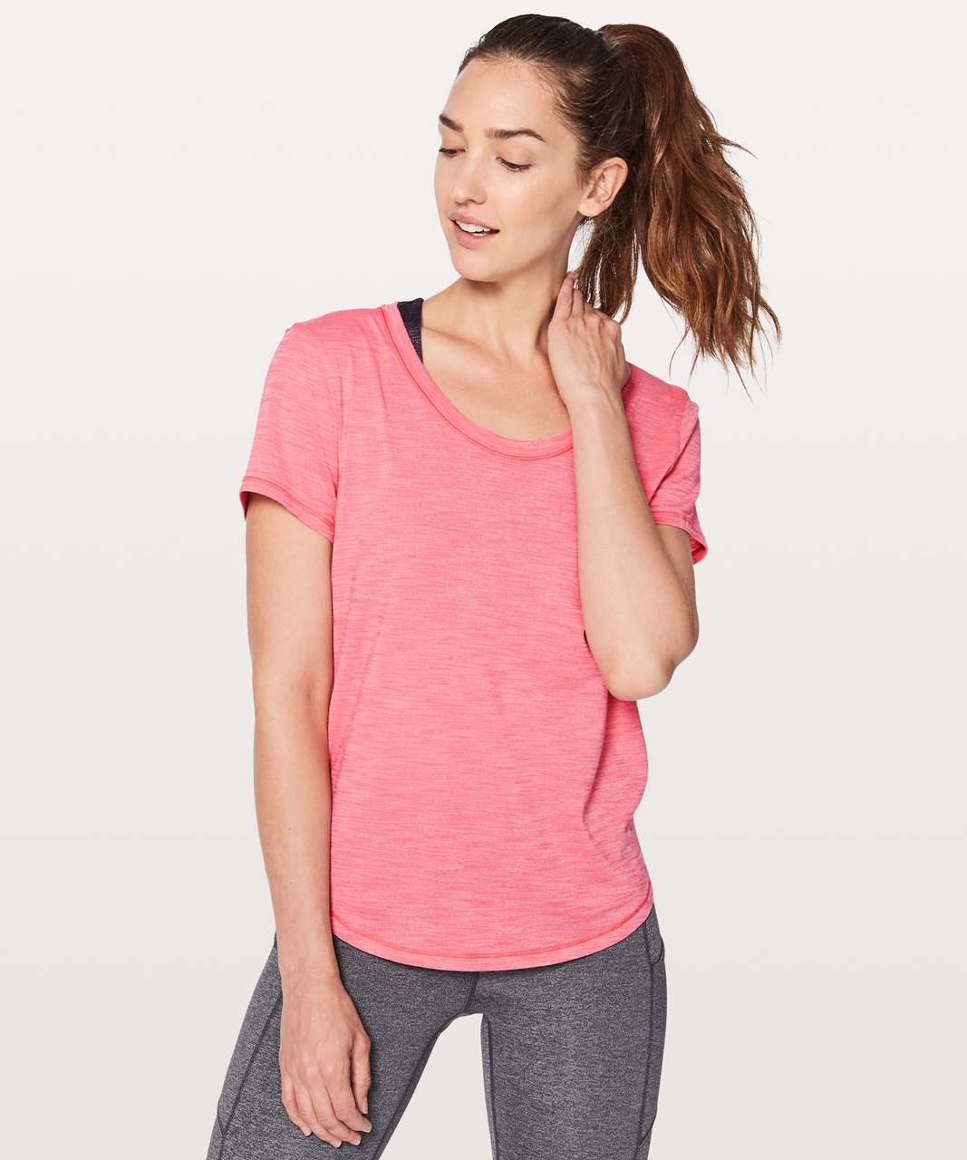 Lululemon Meant To Move Tee - Heathered Flash Light Tone