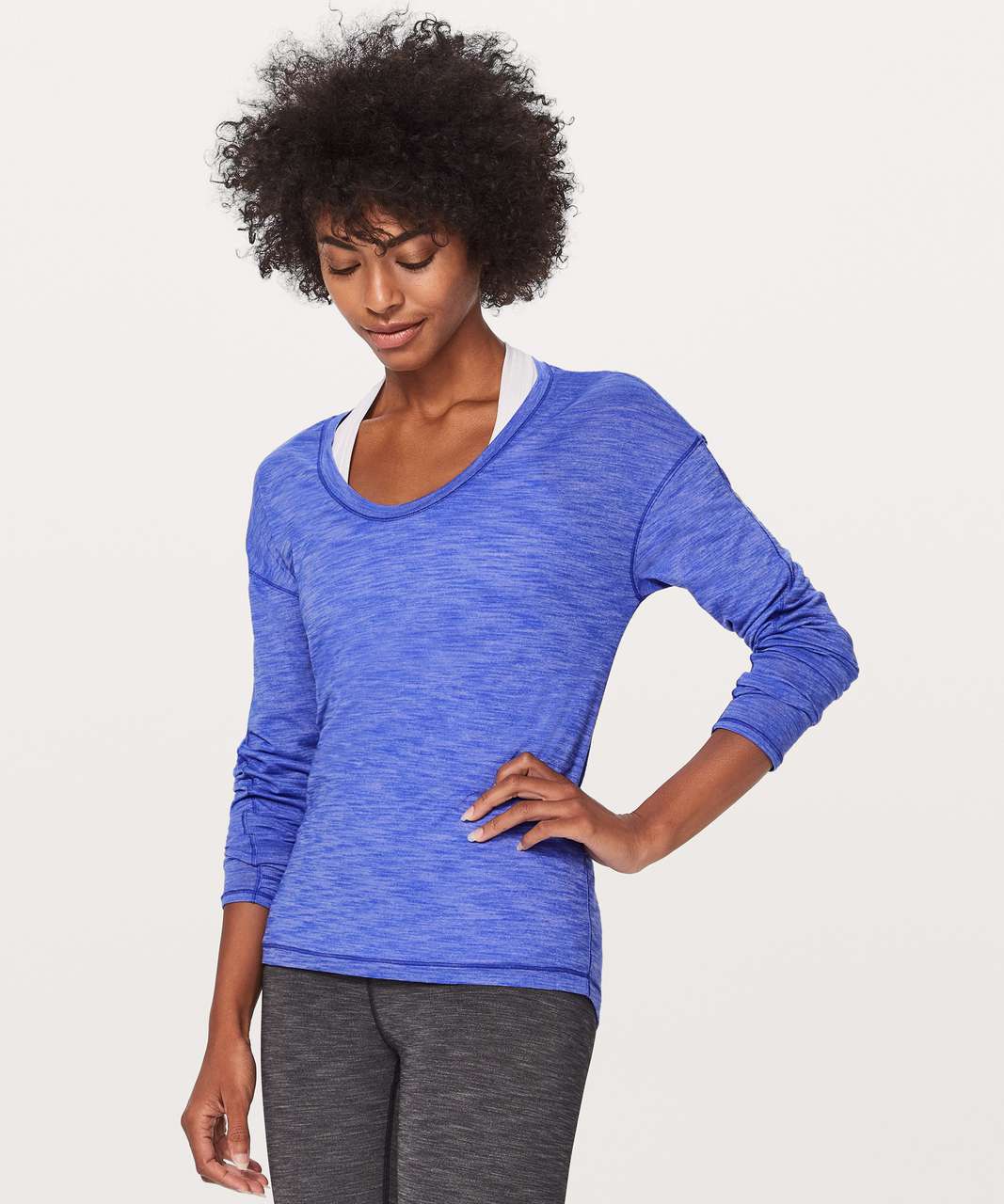 Lululemon Meant To Move Long Sleeve - Heathered Blazer Blue