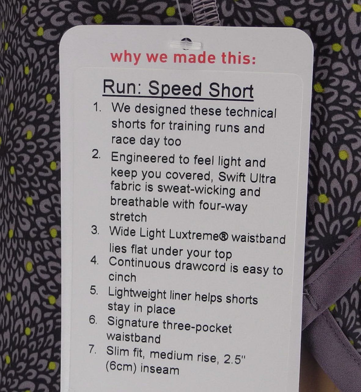 Lululemon Run:  Speed Short *4-way Stretch - Dottie Mum Deep Coal Mauvelous / Purple Fog