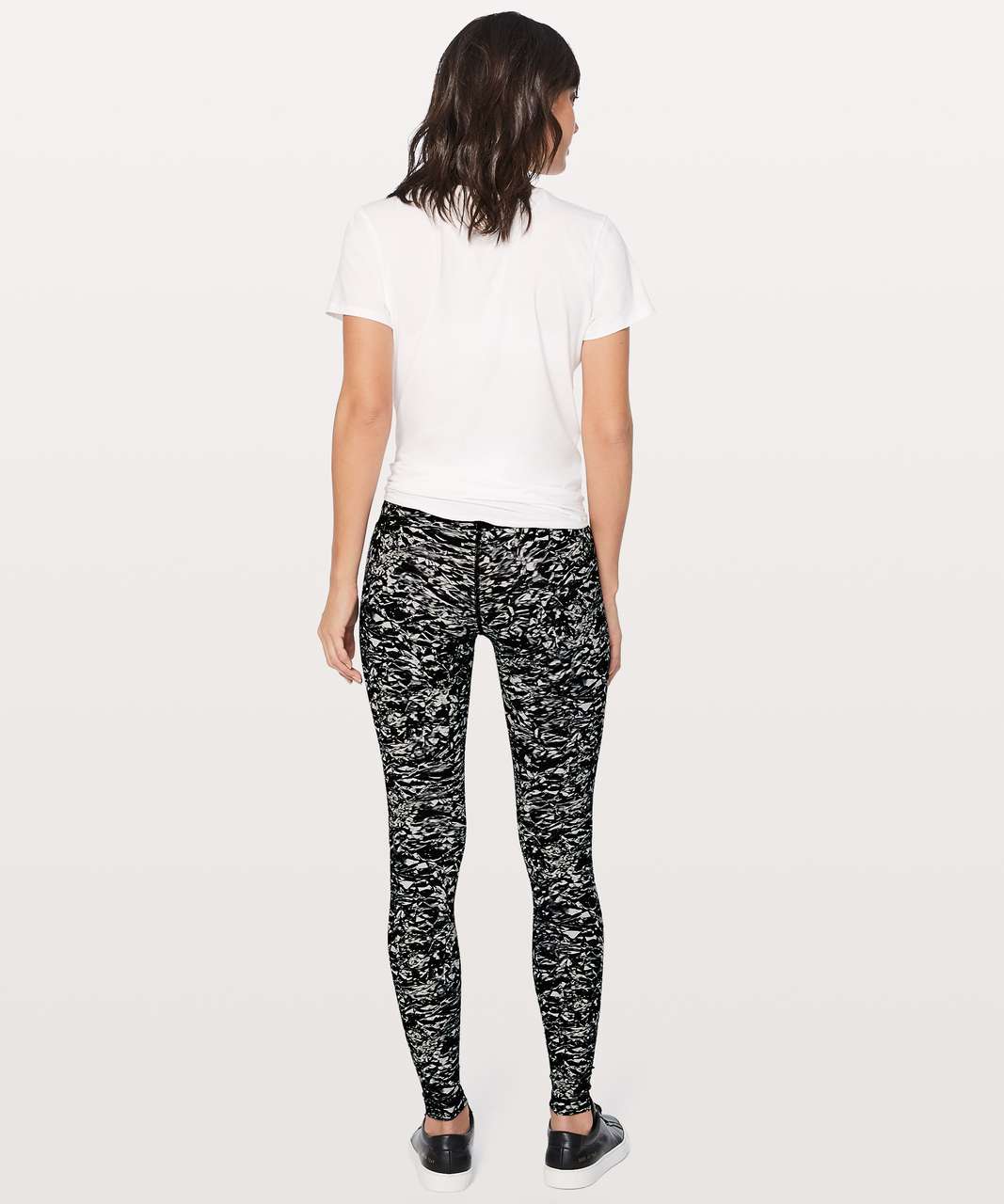 LULULEMON Wunder Under Legging Womens 4 Floral Black White M283