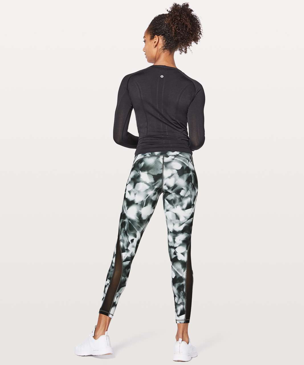 Lululemon Train Times 7/8 Pant 25 - Blush Blossom Alpine White Black /  Black - lulu fanatics