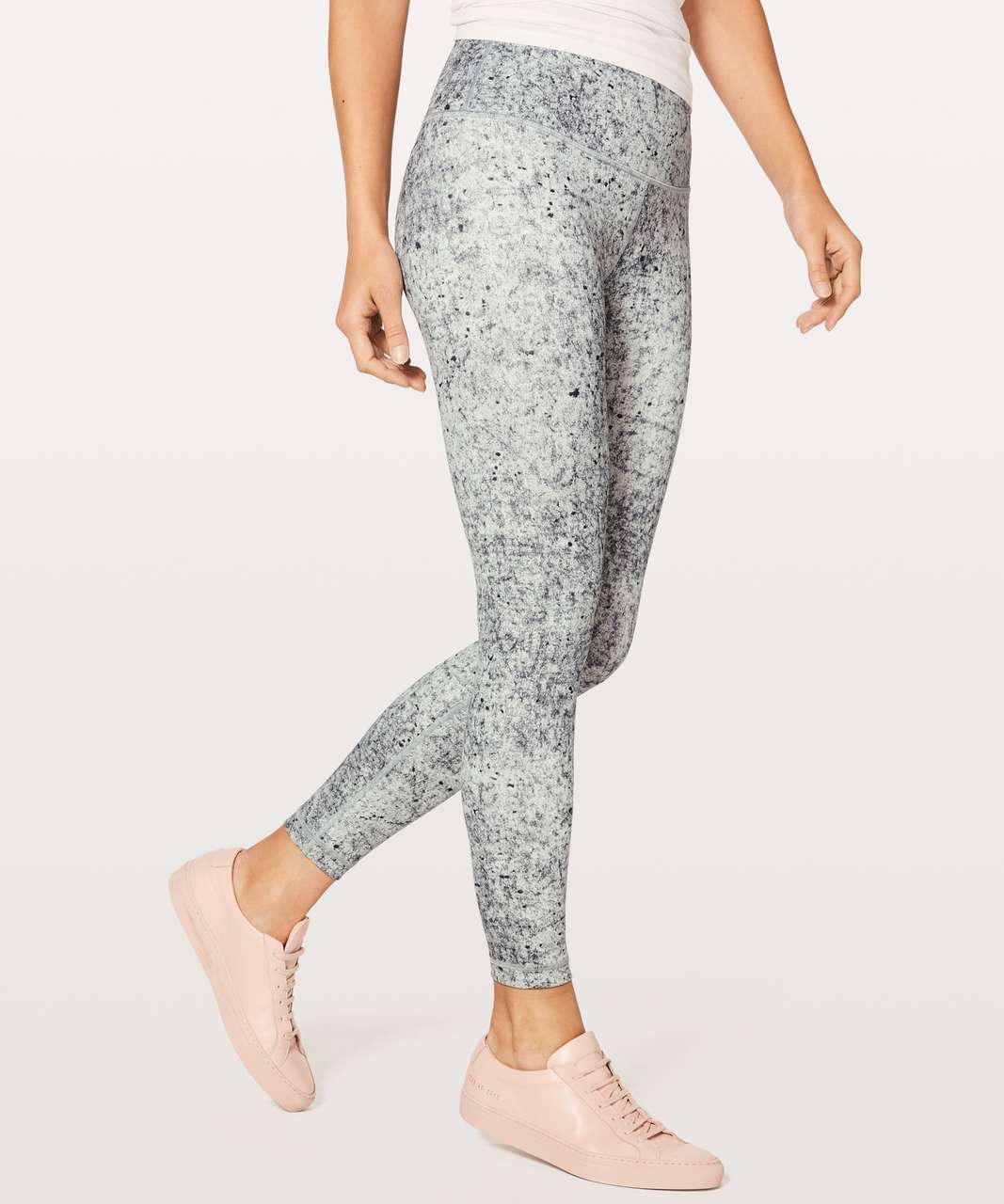 LULULEMON Wunder Under HR Crop 21 8 Camo Jacquard Alpine White