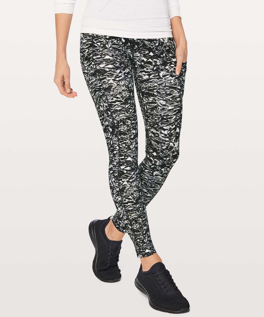 Lululemon Fast & Free 7/8 Tight II *Nulux 25 - Vivid Vision Multi Black -  lulu fanatics