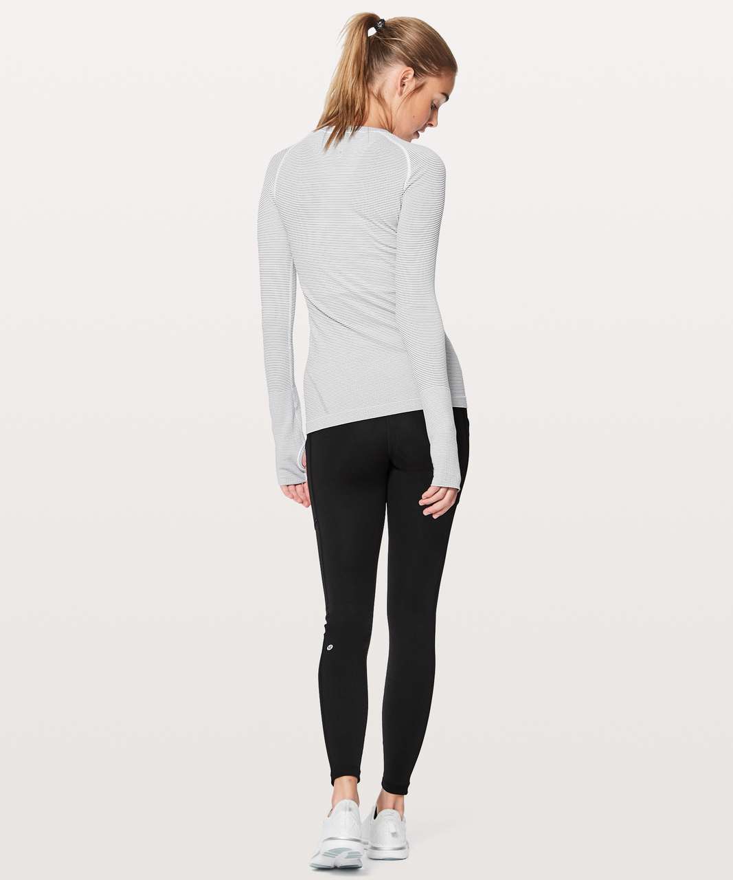 Lululemon Swiftly Tech Long Sleeve Crew - White / White / Black