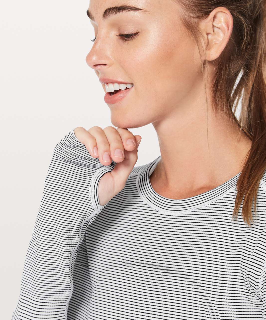 Lululemon Swiftly Tech Long Sleeve Crew - White / White / Black