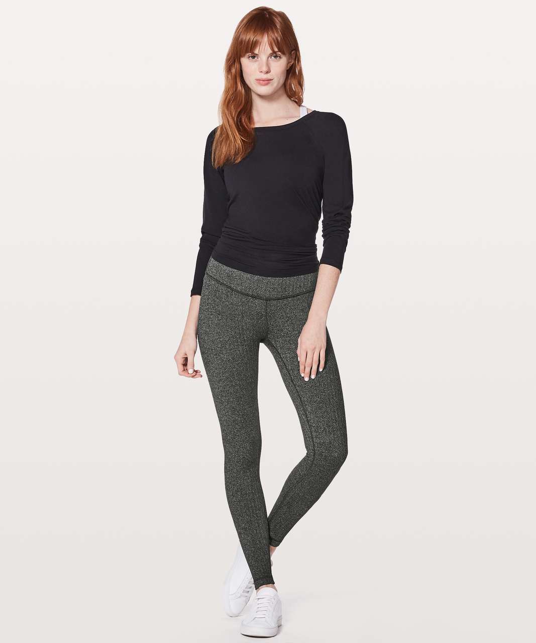 Lululemon Wunder Under Pant (Print) - Heathered Herringbone Heathered Black  Black - lulu fanatics