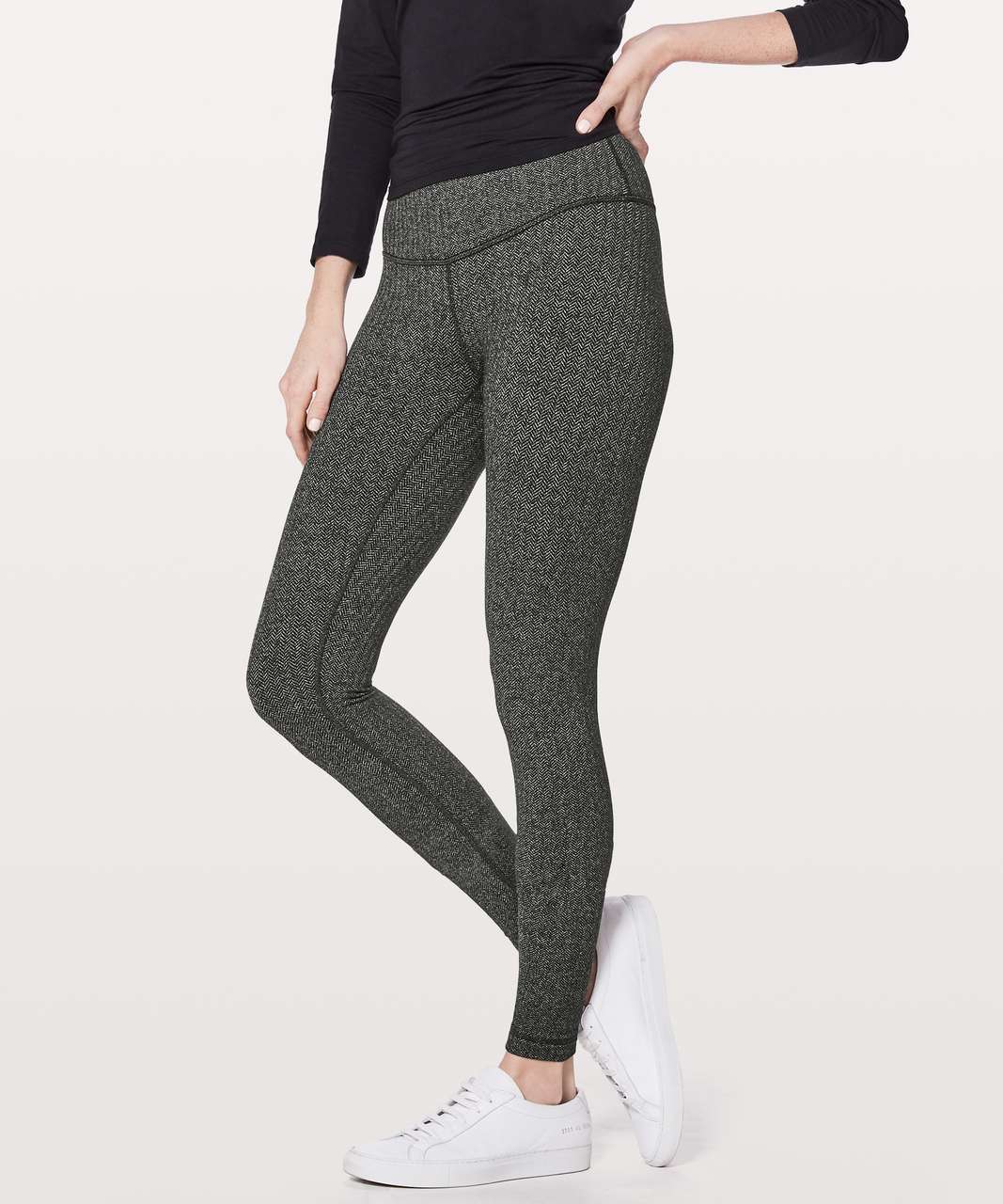 Lululemon Wunder Under Low-Rise Tight *28 - Heathered Herringbone  Heathered Black Black - lulu fanatics