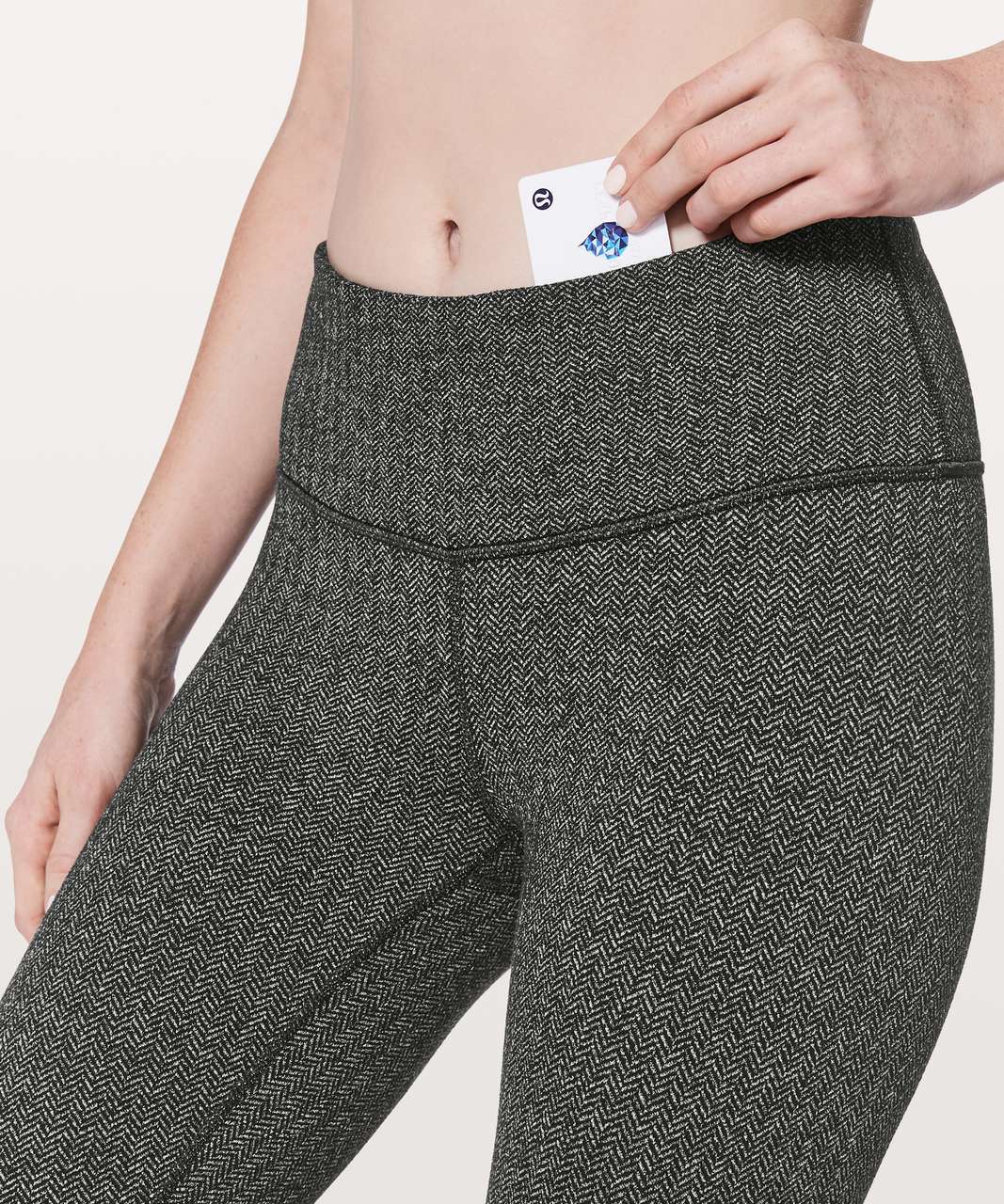 Lululemon Wunder Under Pant (Hi-Rise) - Heathered Herringbone Heathered  Black Black - lulu fanatics