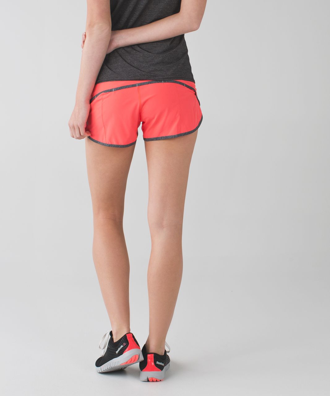 Lululemon Speed Short *4-way Stretch 2.5" - Electric Coral / Quiet Stripe Butter Pink Electric Coral / Heathered Texture Printed Greyt Deep Coal