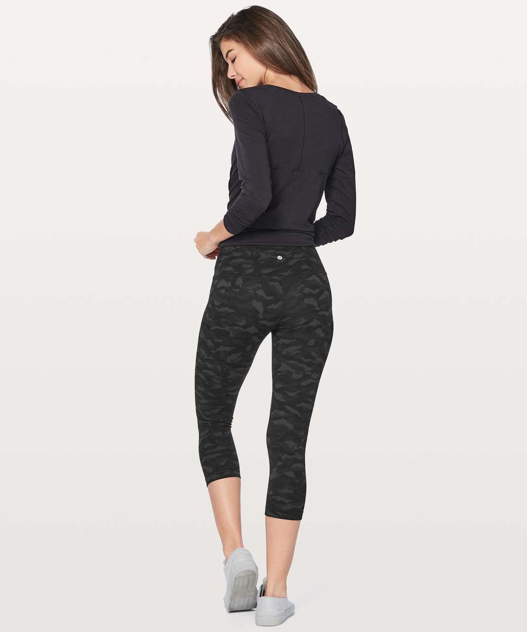 Lululemon Align Crop *21 - Sequoia Camo Print Deep Coal Black - lulu  fanatics