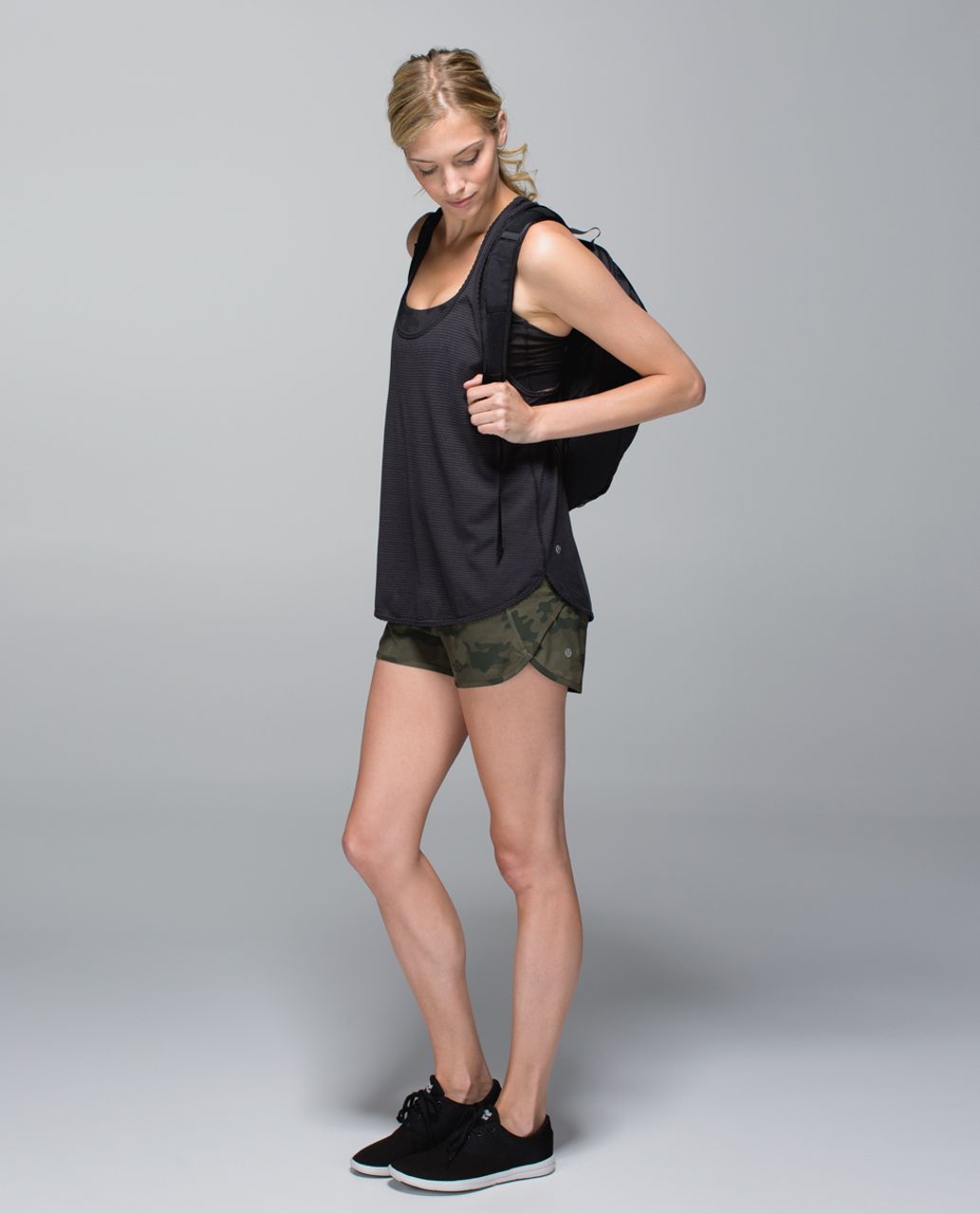 Lululemon Run:  Speed Short *4-way Stretch - Savasana Camo 20cm Fatigue Green / Fatigue Green