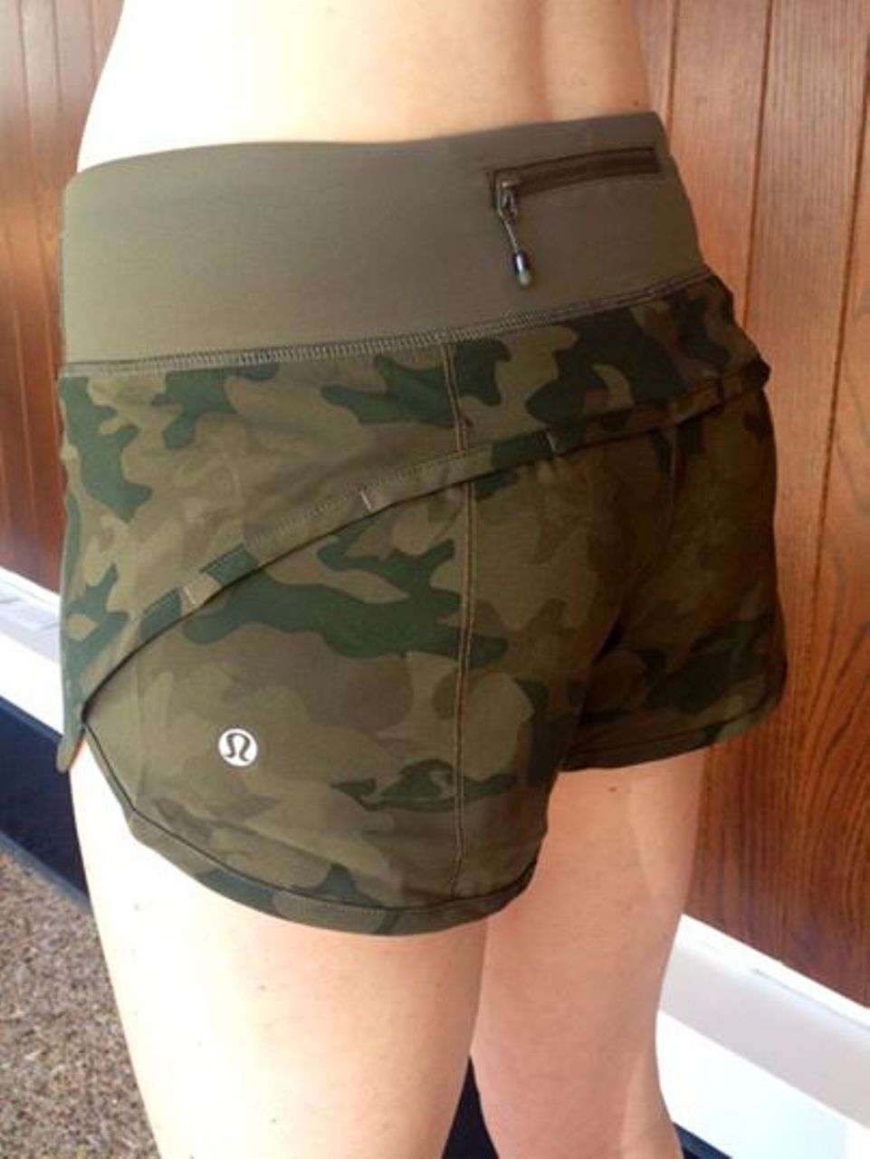 Lululemon Run:  Speed Short *4-way Stretch - Savasana Camo 20cm Fatigue Green / Fatigue Green