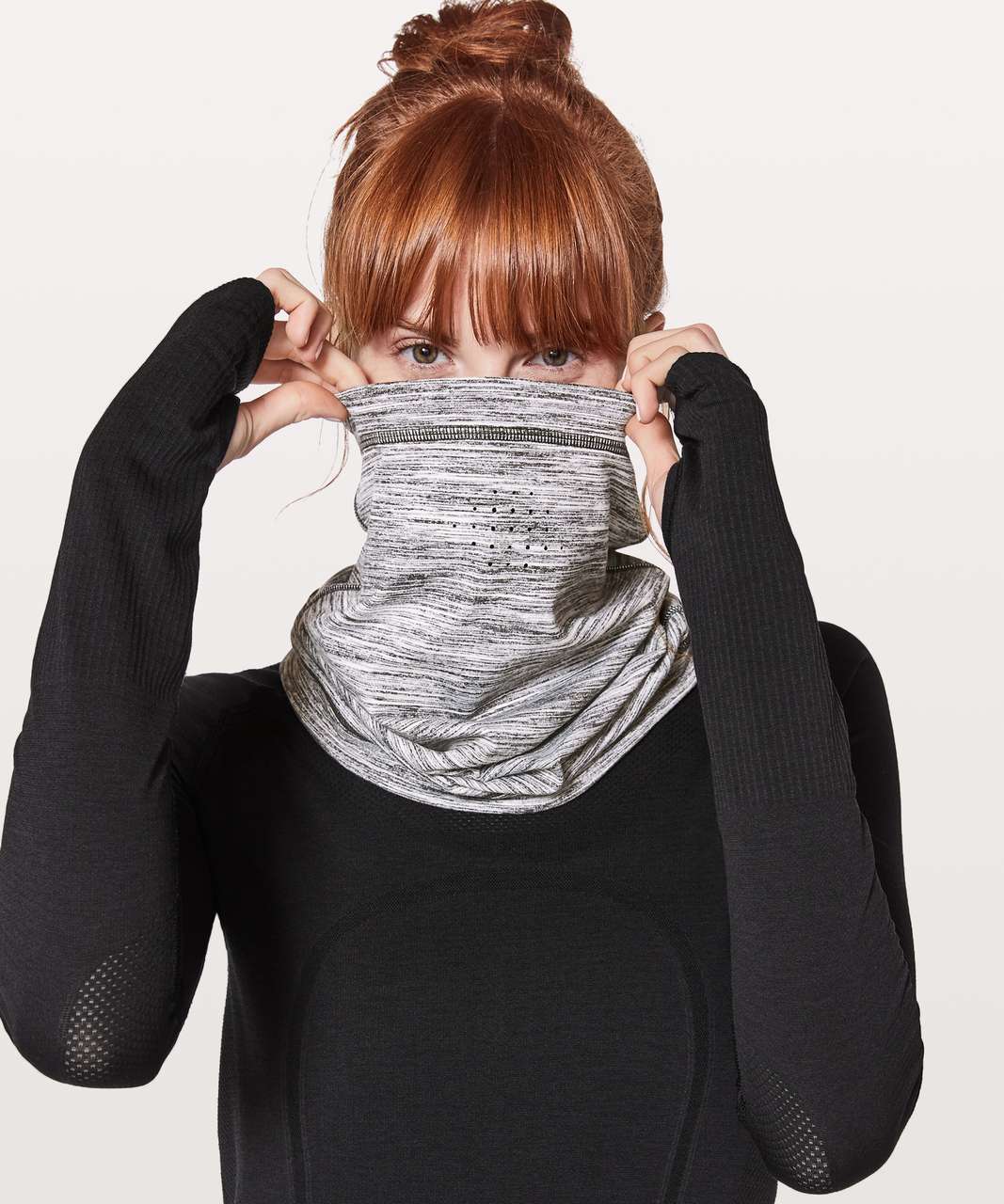 Lululemon Run It Out Neck Warmer - Space Dye Camo Black White