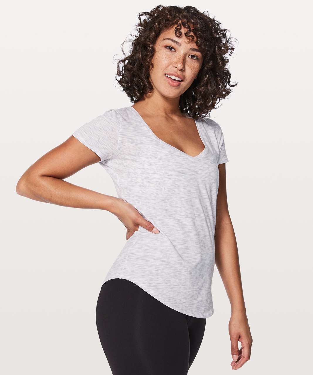 Lululemon Love Tee V - 3 Colour Space Dye Ice Grey Alpine White (First Release)