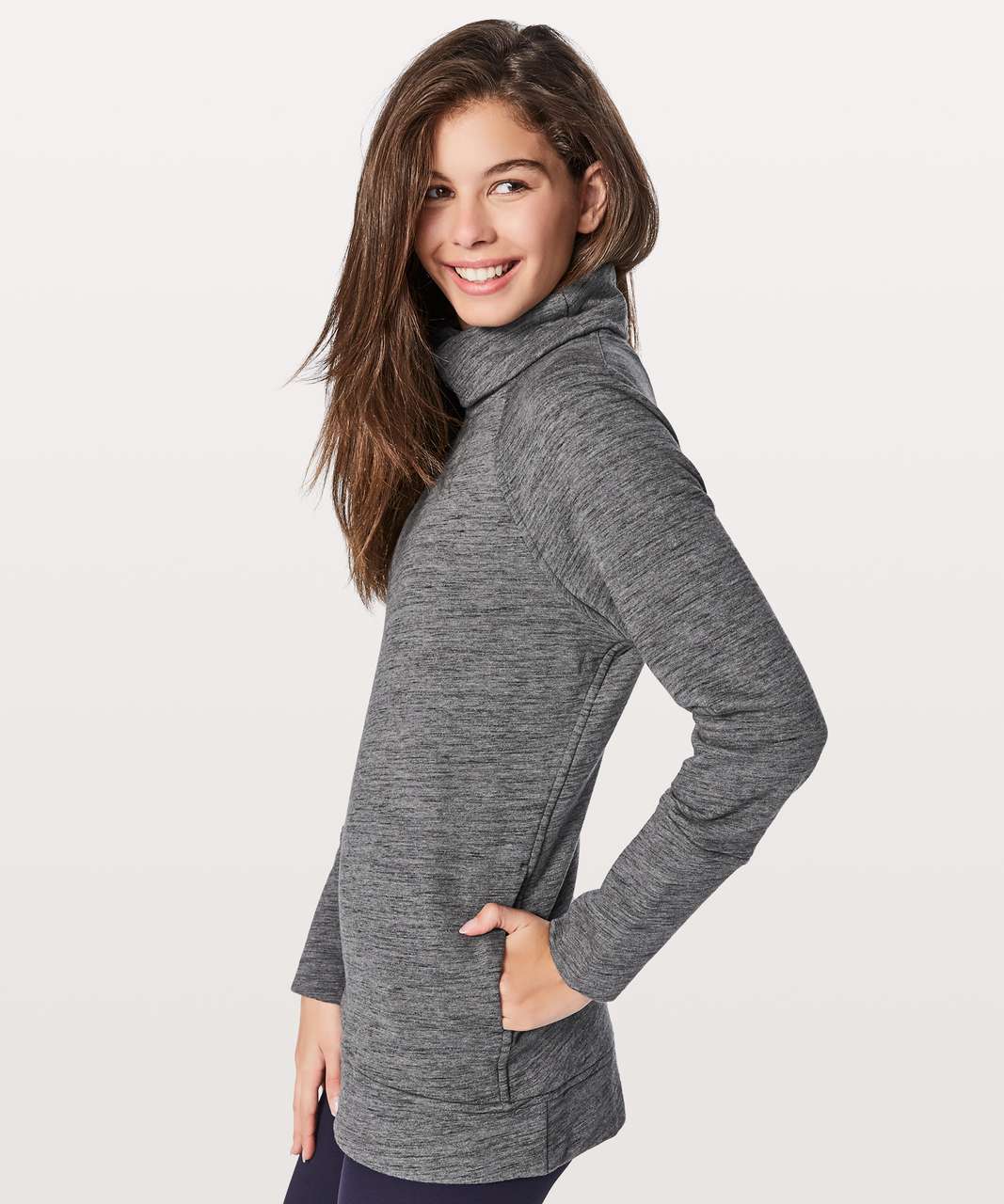 Cozy Tunic Hoodie in Heather Grey