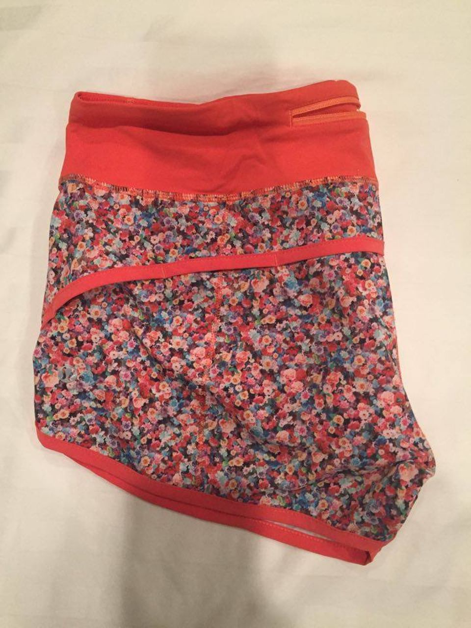 Lululemon Run:  Speed Short *2-way Stretch - Flowabunga Mini Multi / Bleached Coral