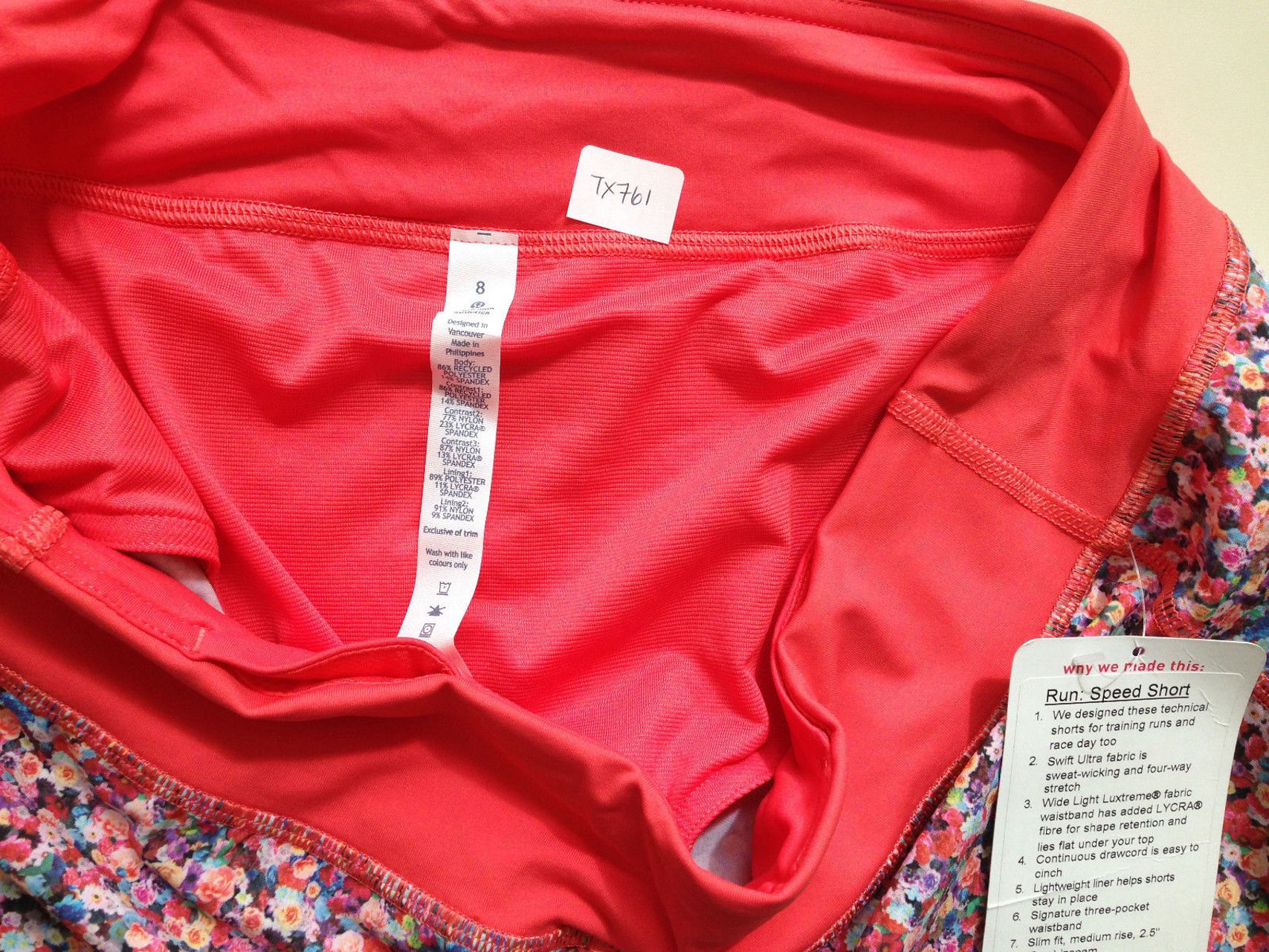 Size 2 - Lululemon Run: Speed Short Love Red / Quilt Summer – Your Next Gem