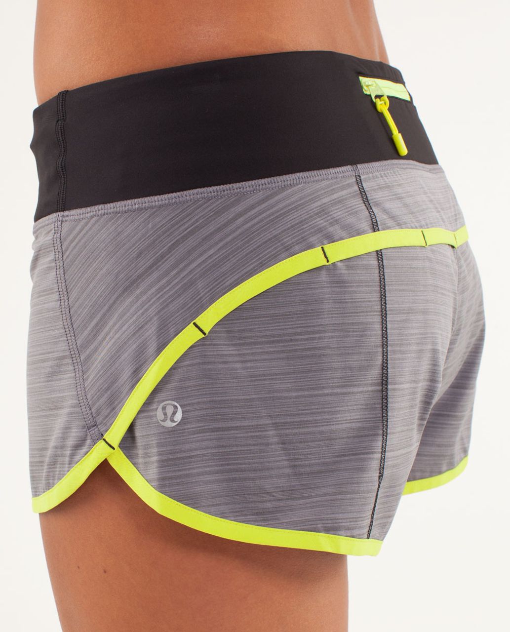 Lululemon Run:  Speed Short - Twisted Stripe Fossil / Split Pea / Black