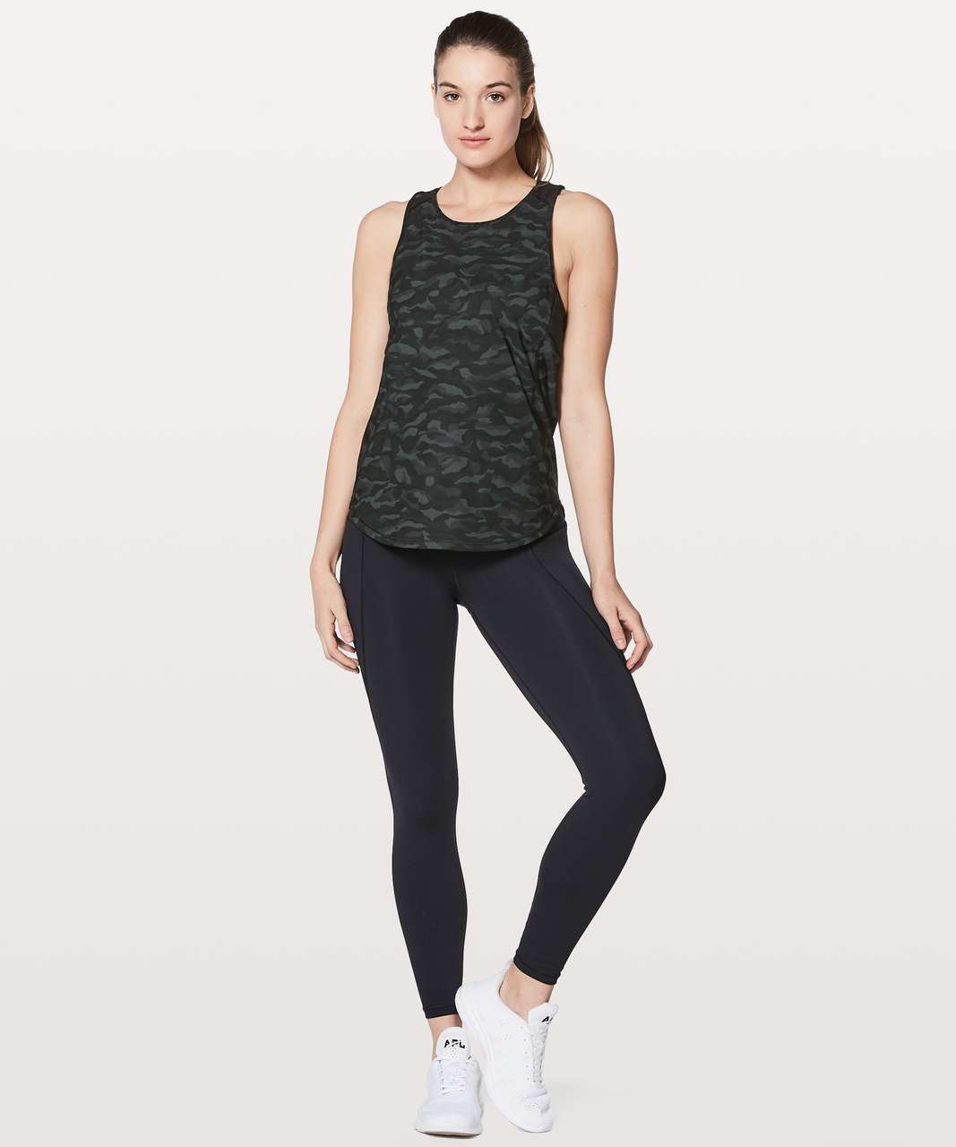 Lululemon Sculpt Tank II Formation Camo Deep Coal Multi Black