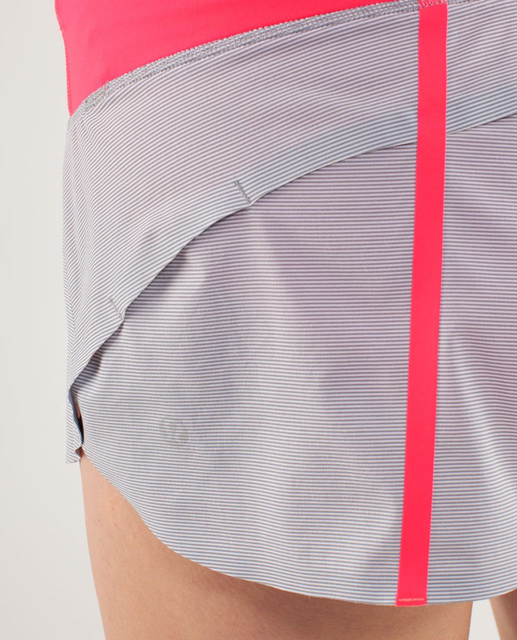 Lululemon Run:  Speed Short *Naked Seam - Wee Stripe Printed White Fossil /  Flash