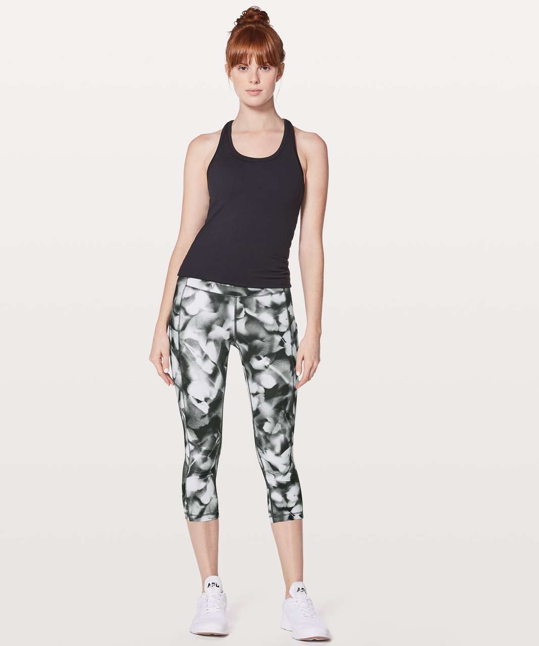 Lululemon Speed Up Crop 21" - Blush Blossom Alpine White Black