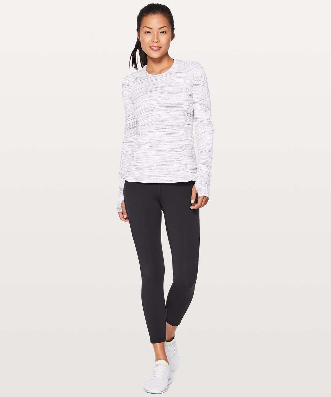 Lululemon Runderful Long Sleeve - Space Dye Camo White Silver Spoon