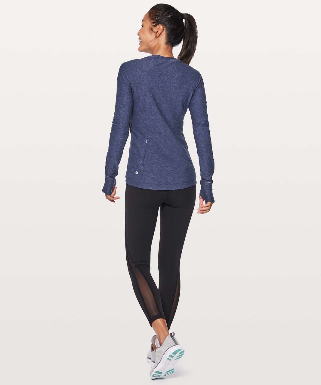 Lululemon Runderful Long Sleeve - Heathered Stony Grape / Black