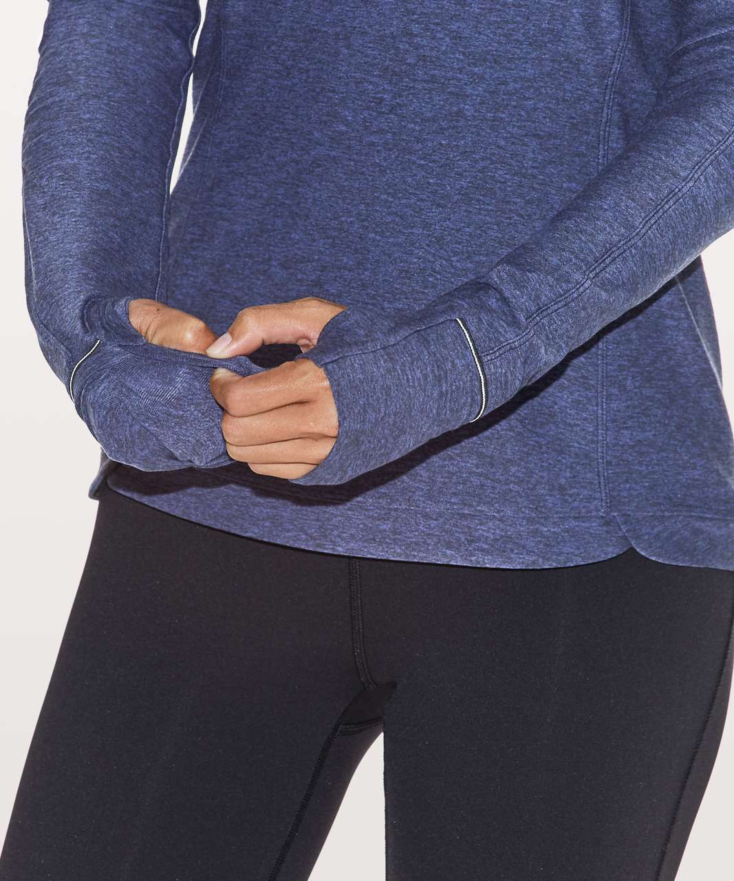 Lululemon Runderful Long Sleeve - Heathered Stony Grape / Black