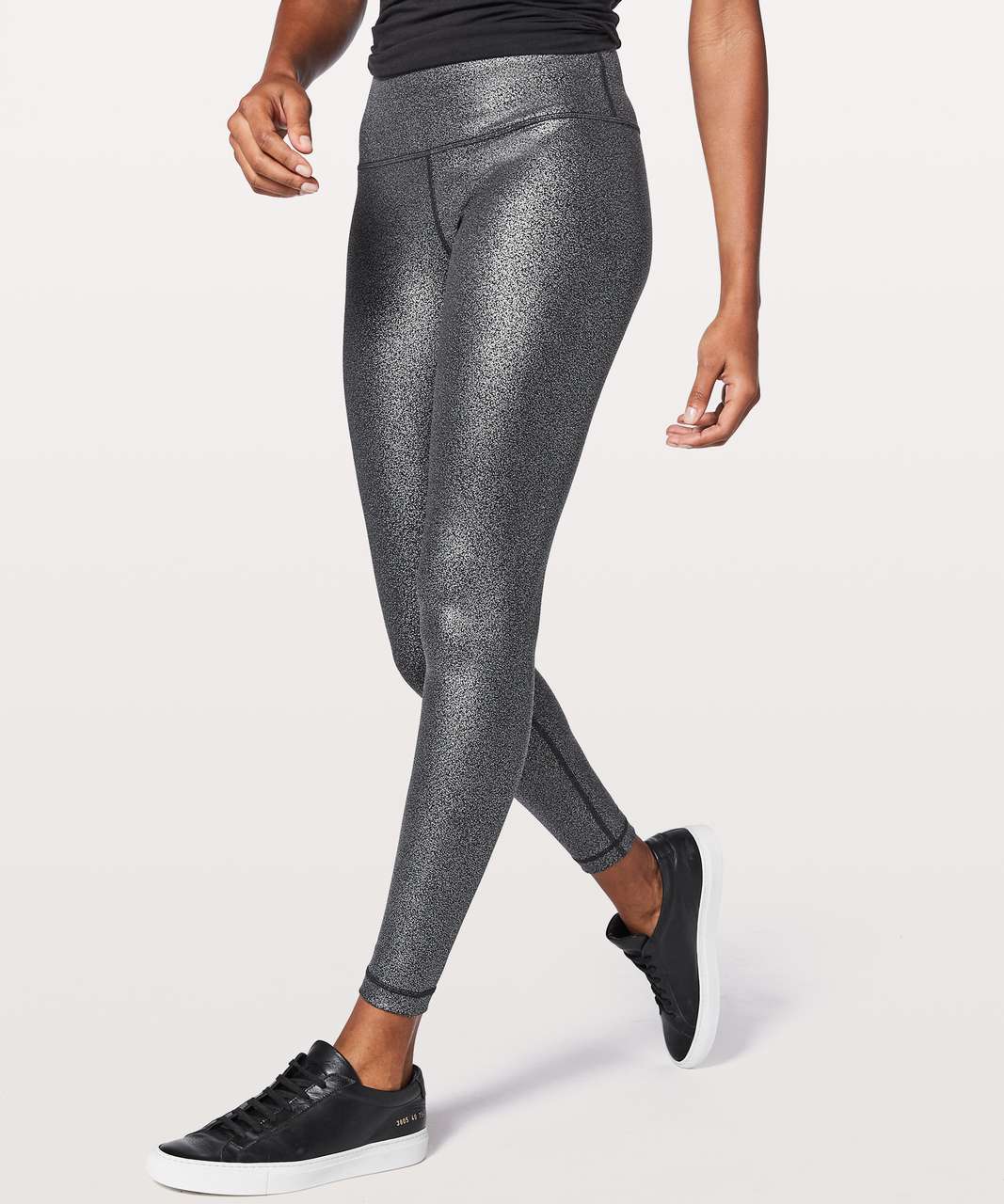 Lululemon Wunder Under Hi-Rise Tight 28 - Luminosity Foil Print Black  Silver - lulu fanatics