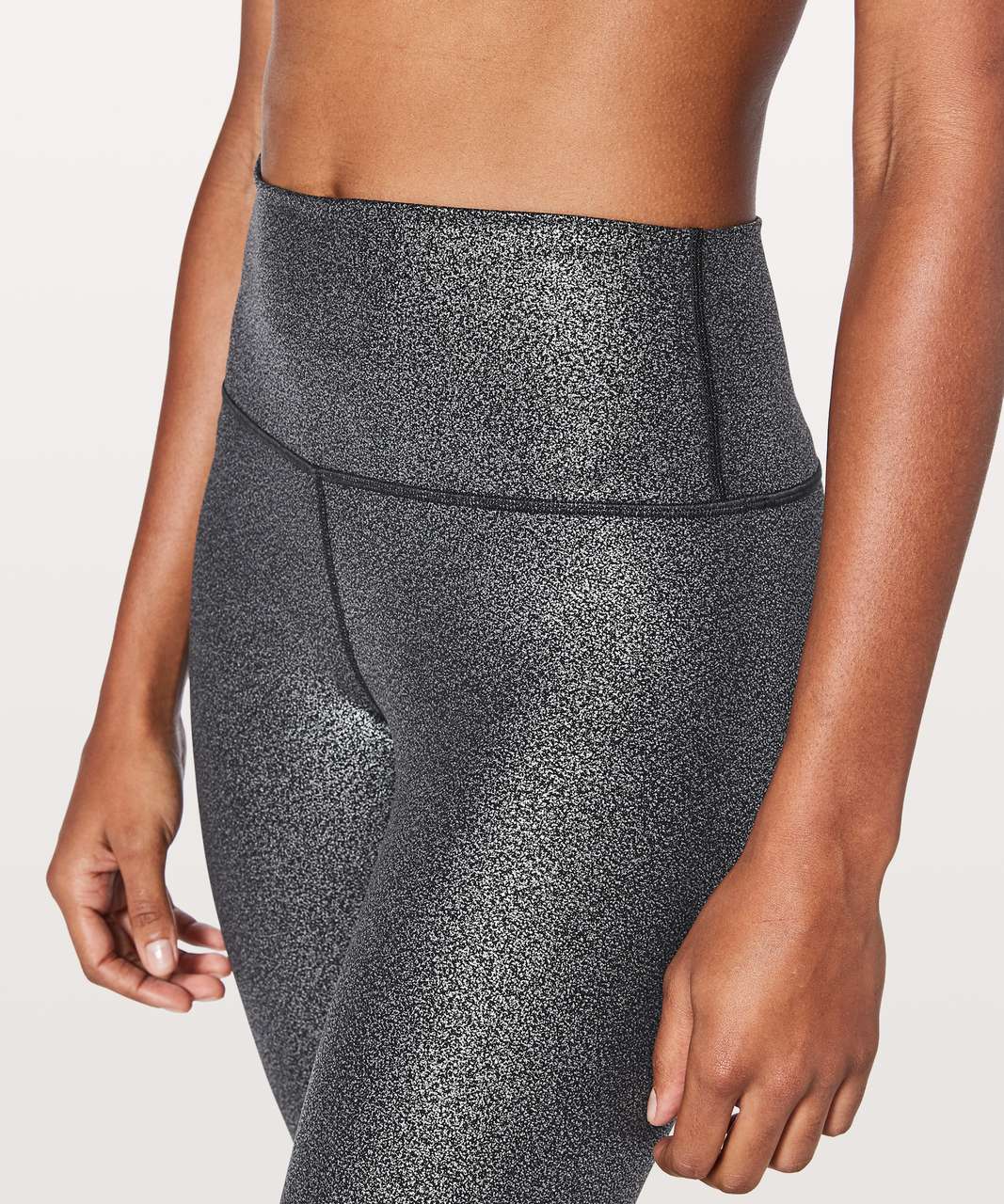 Lululemon Wunder Under Hi-Rise Tight 28" - Luminosity Foil Print Black Silver