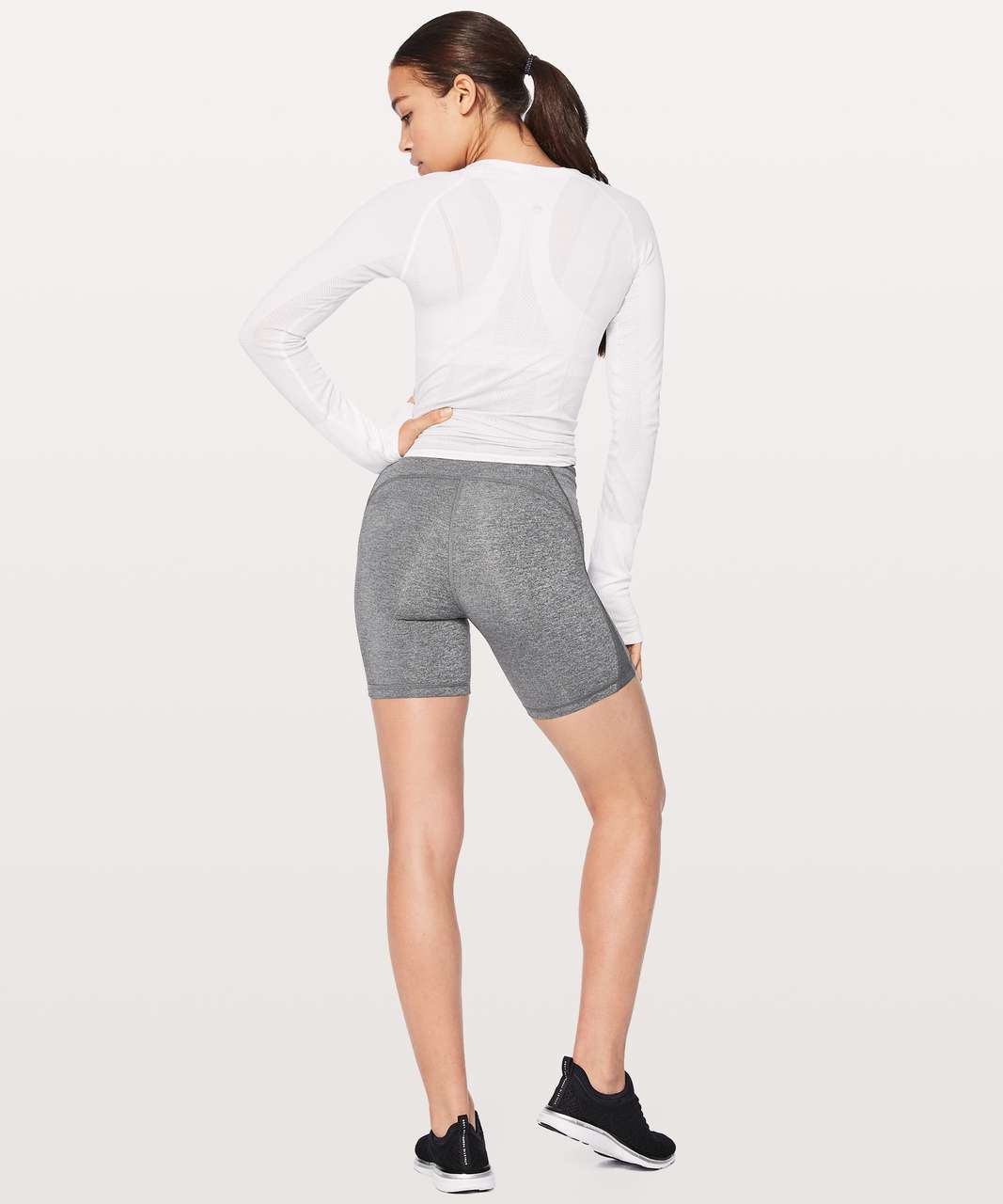 Lululemon Train Times Short *6 - Heathered Black - lulu fanatics