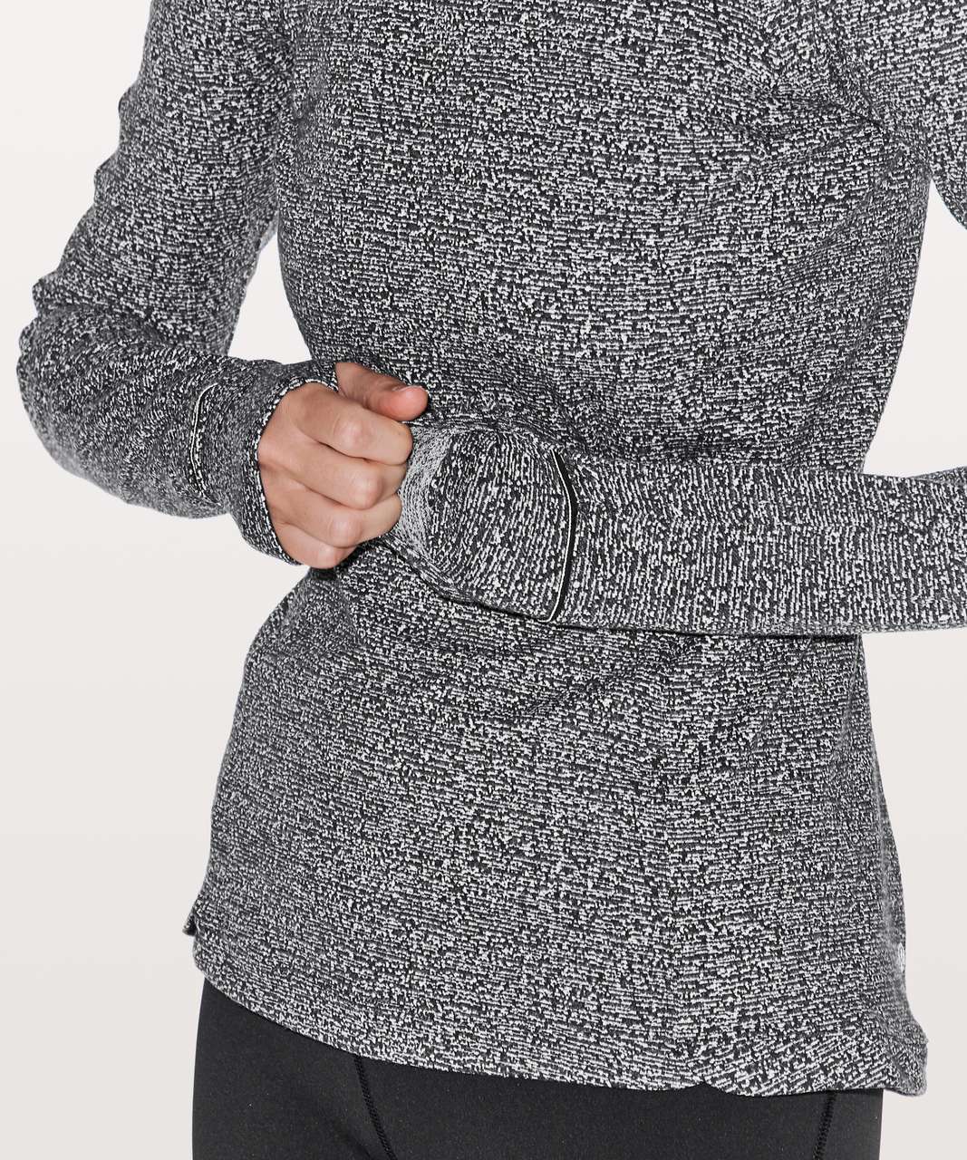 Lululemon Outrun Long Sleeve - Running Luon Suited Jacquard Arctic Grey Ice  Grey - lulu fanatics