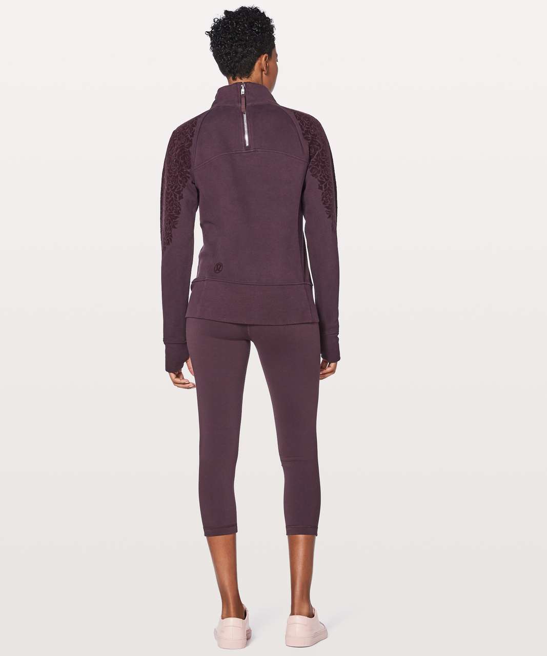 Lululemon Floral Flock Pullover - Black Cherry