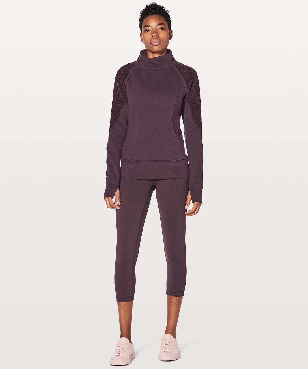 Lululemon Floral Flock Pullover - Black Cherry