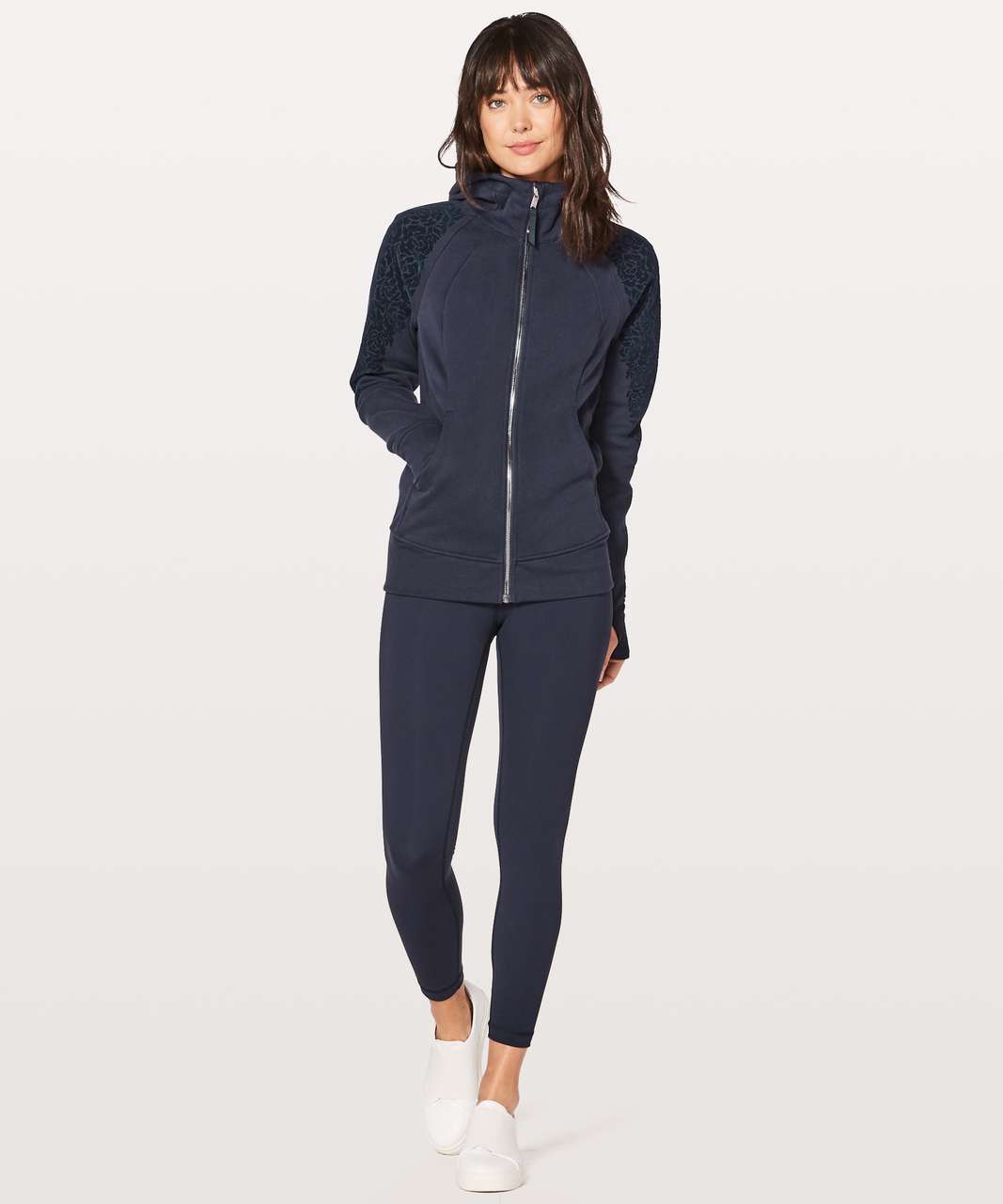 Lululemon Scuba Hoodie Light Cotton Fleece (Floral Flock) - Black - lulu  fanatics