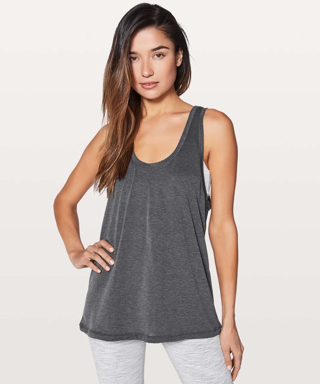 Lululemon Tied To It Tank - Heathered Black